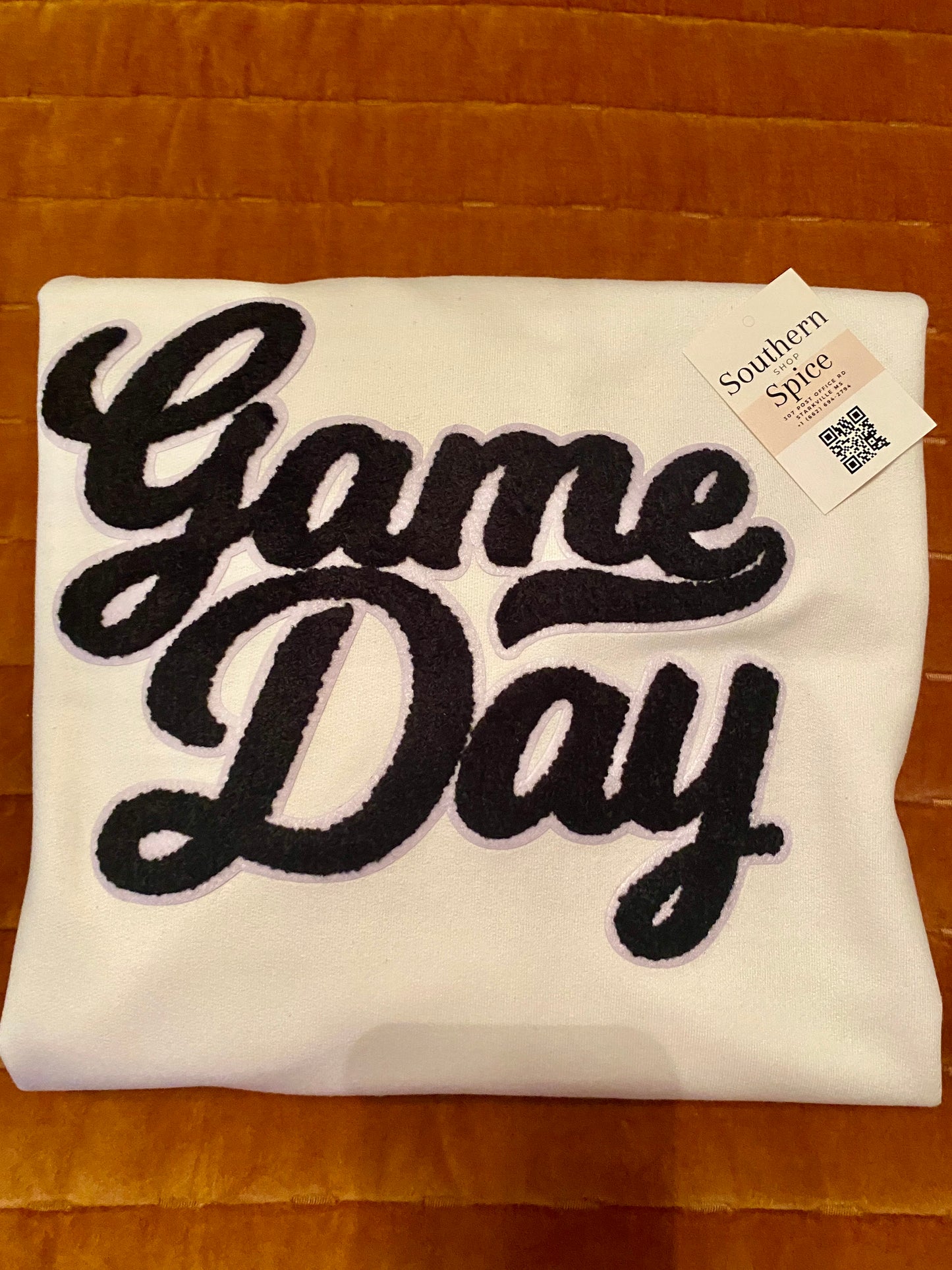 White Game Day sweatshirt