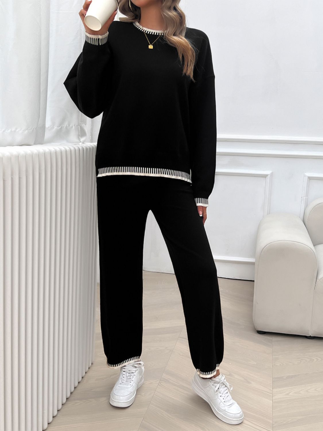 Preorder: Round Neck Sweater Set