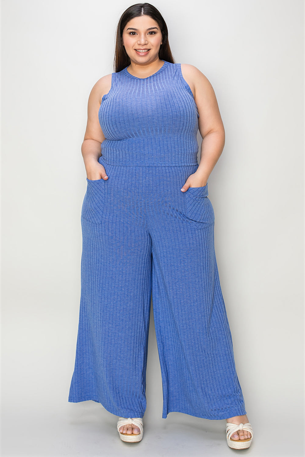 Preorder: Ribbed Tank & Wide Leg Pants Set