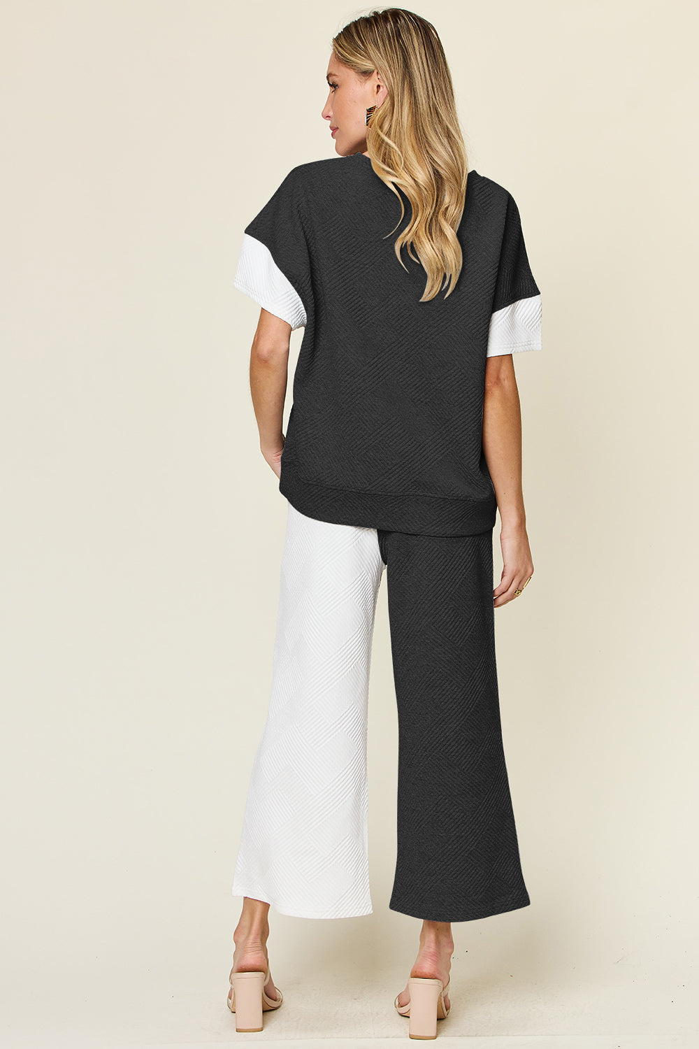 Preorder: Contrast Wide Leg Pants Set