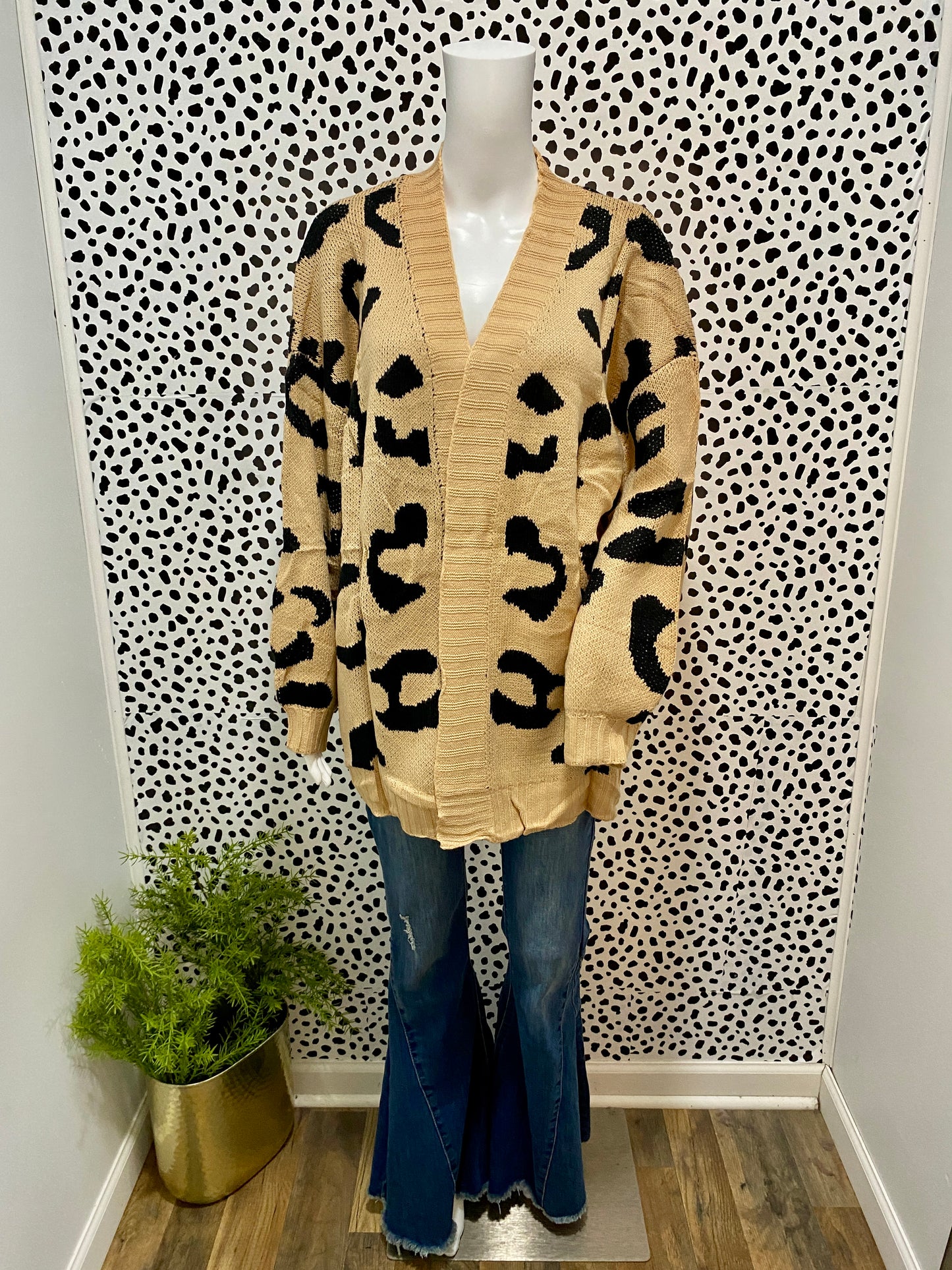 Tan Leopard Print Cardigan
