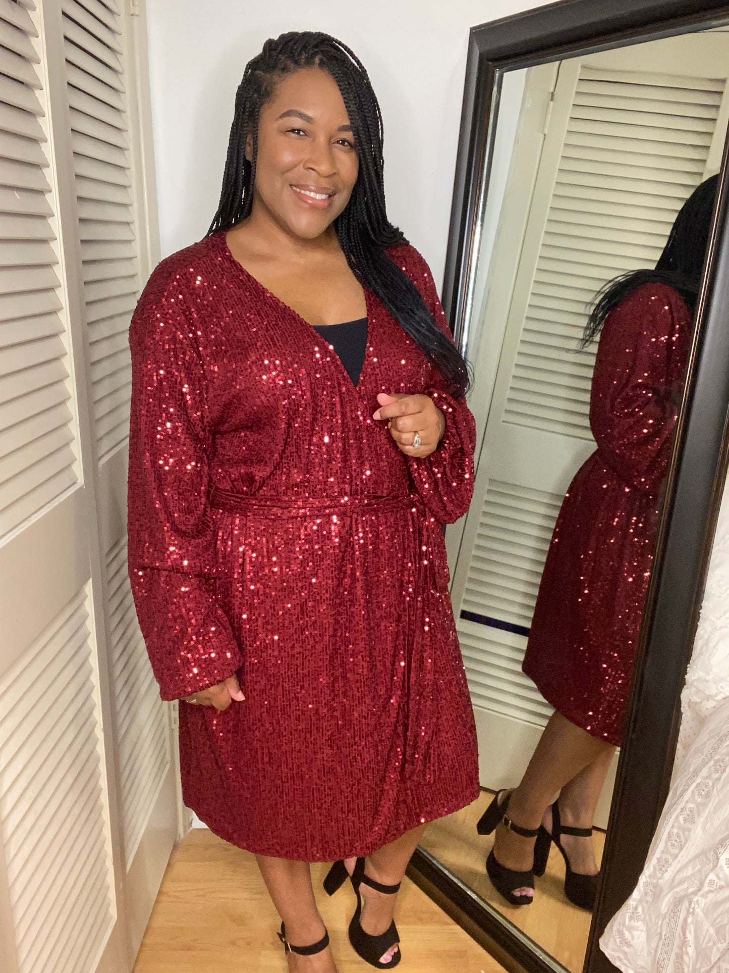 Sequin Wrap Dress