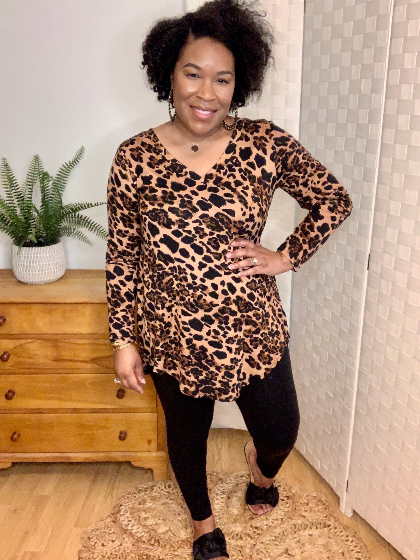 Brown Leopard Top