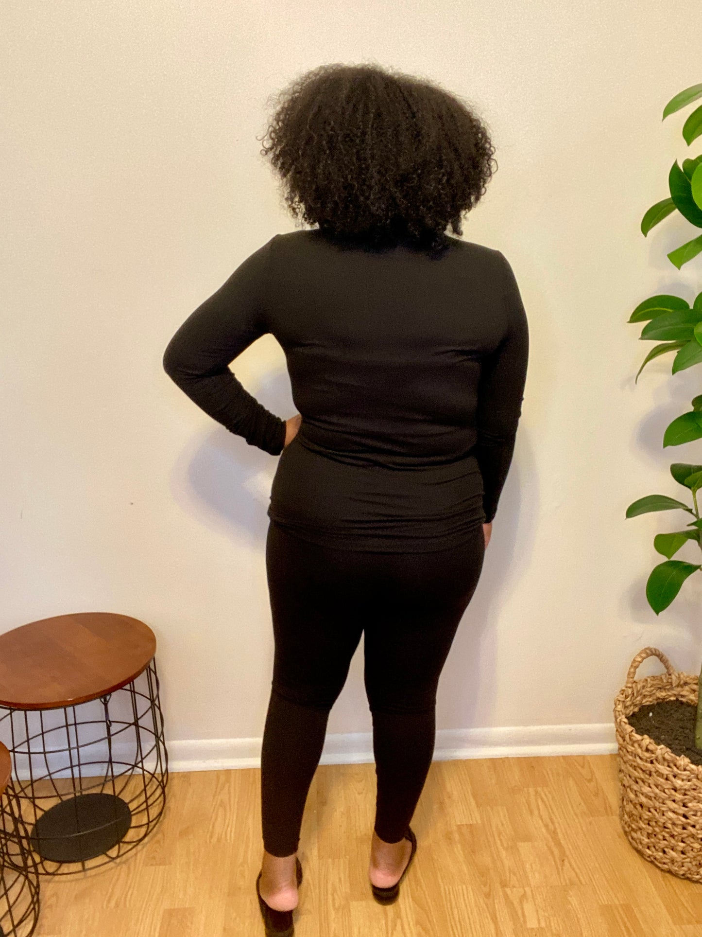 Black Mock Neck Set