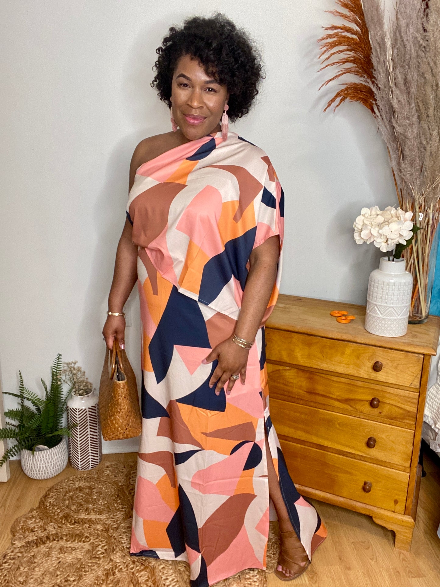 One Shoulder Maxi Dress