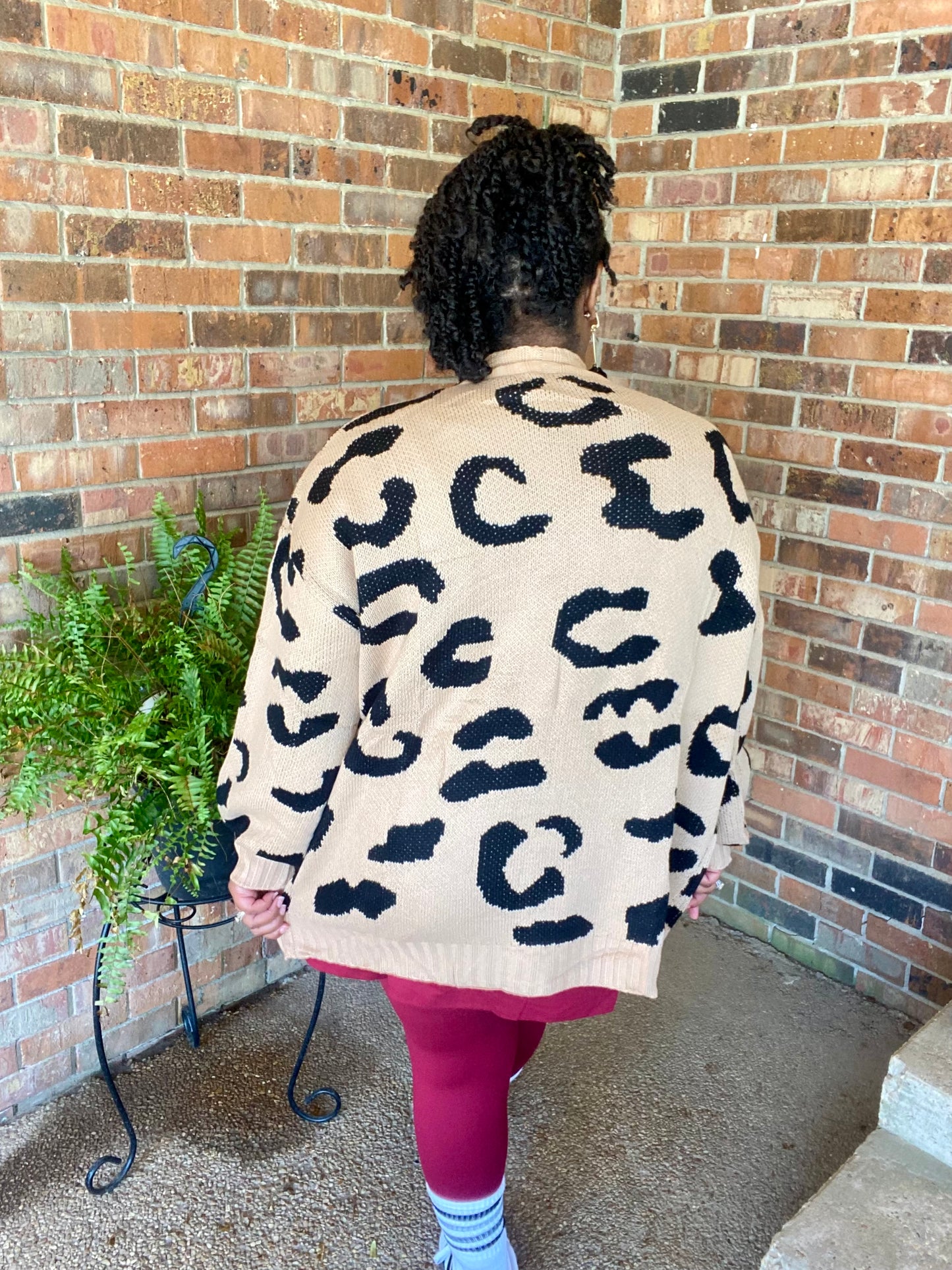 Tan Leopard Print Cardigan