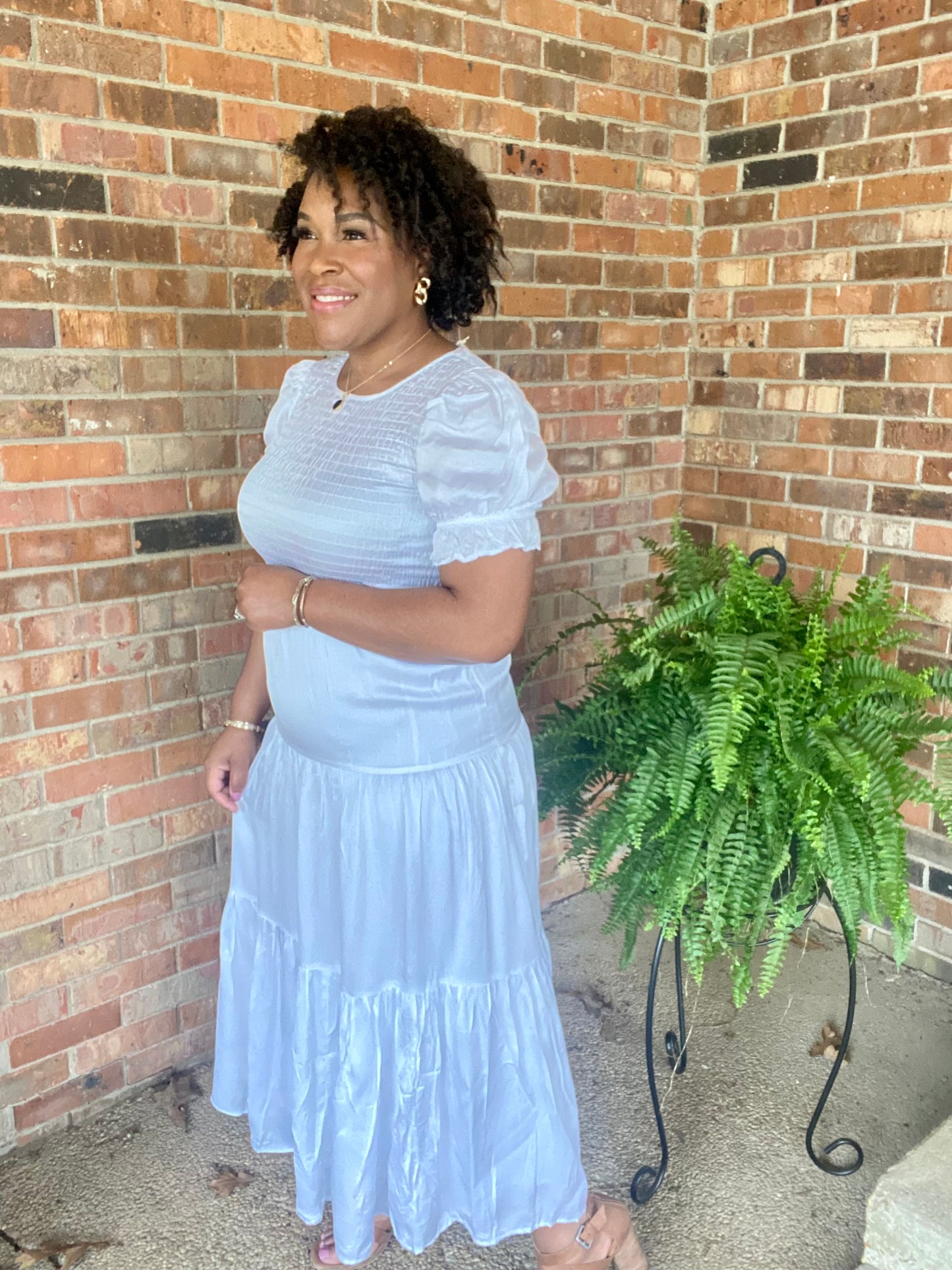 White Tiered Dress