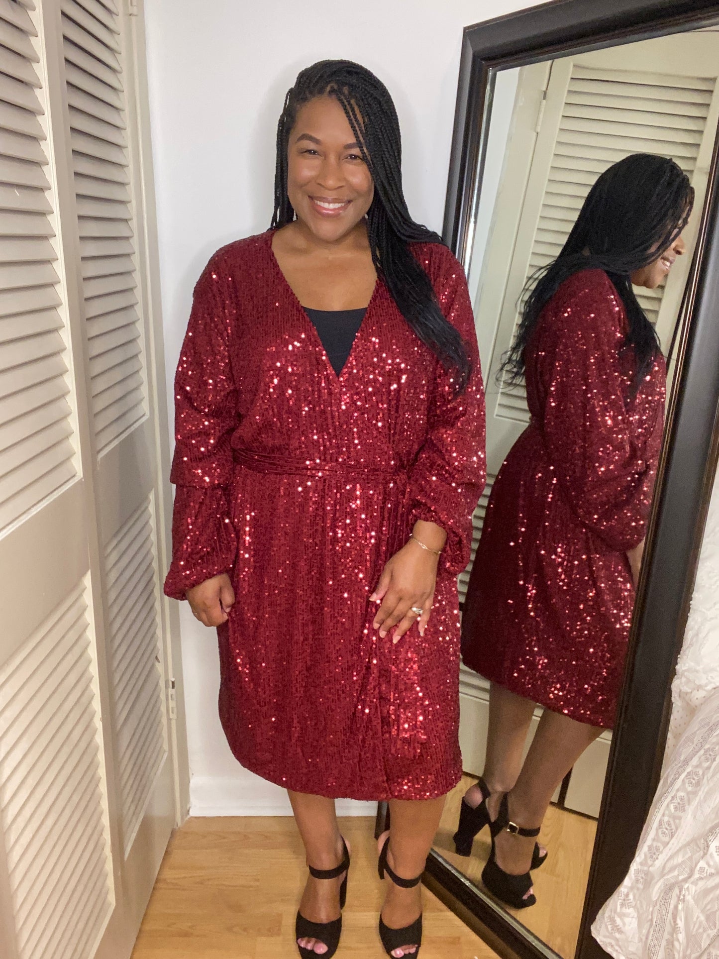 Sequin Wrap Dress