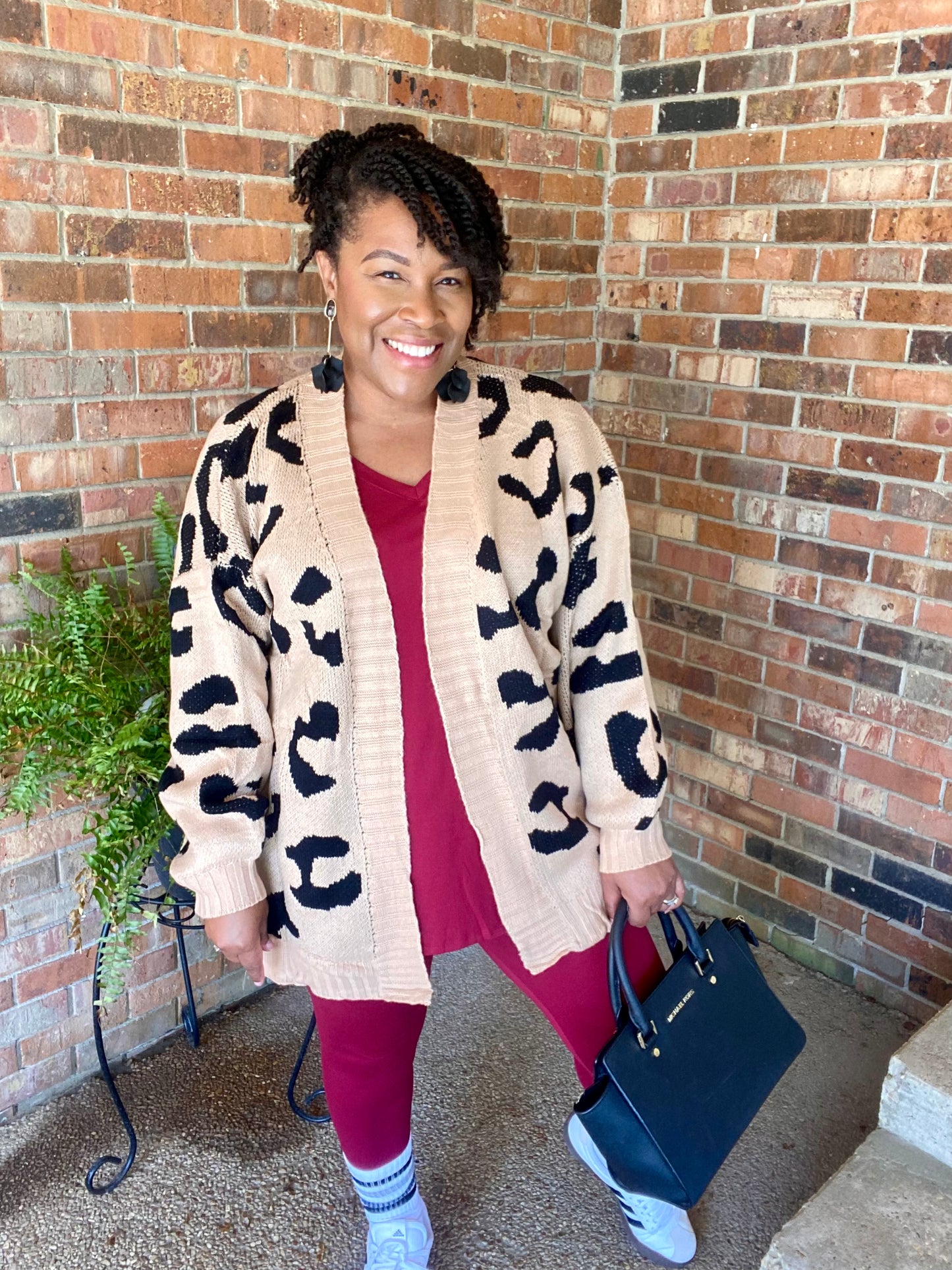 Tan Leopard Print Cardigan
