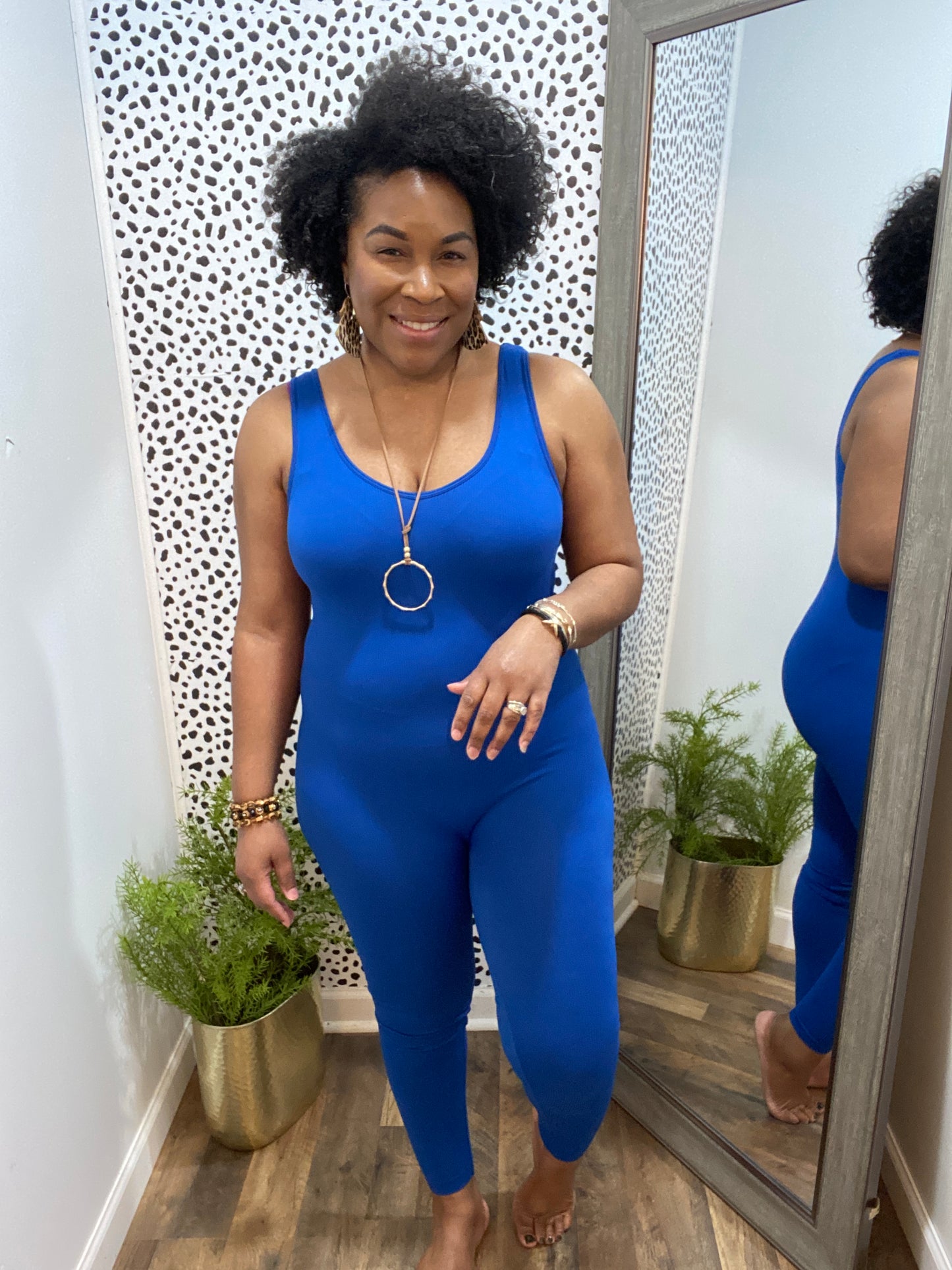 Zenana Ribbed Bodysuit - Blue