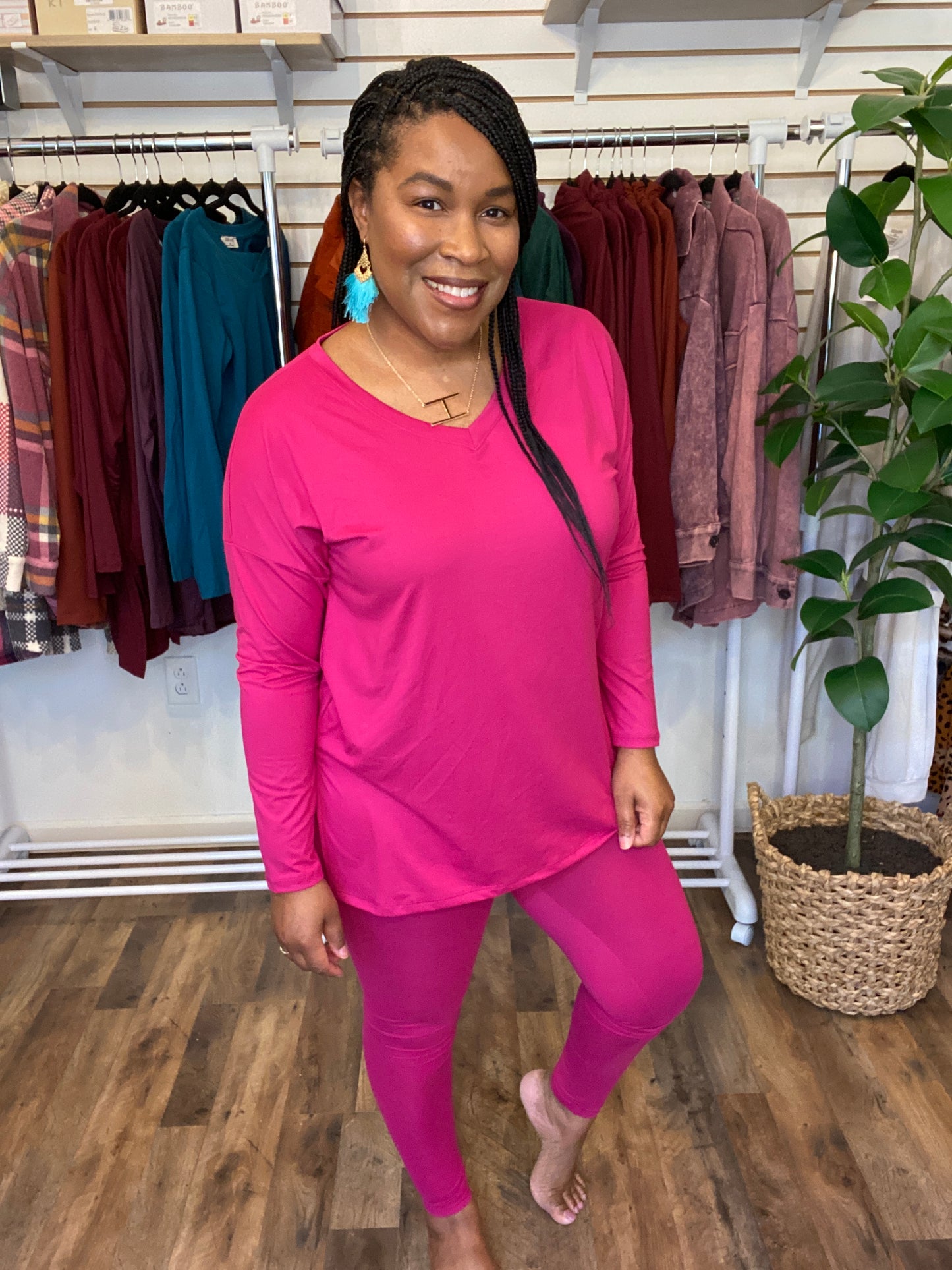 Pink Long Sleeve Lounge Set