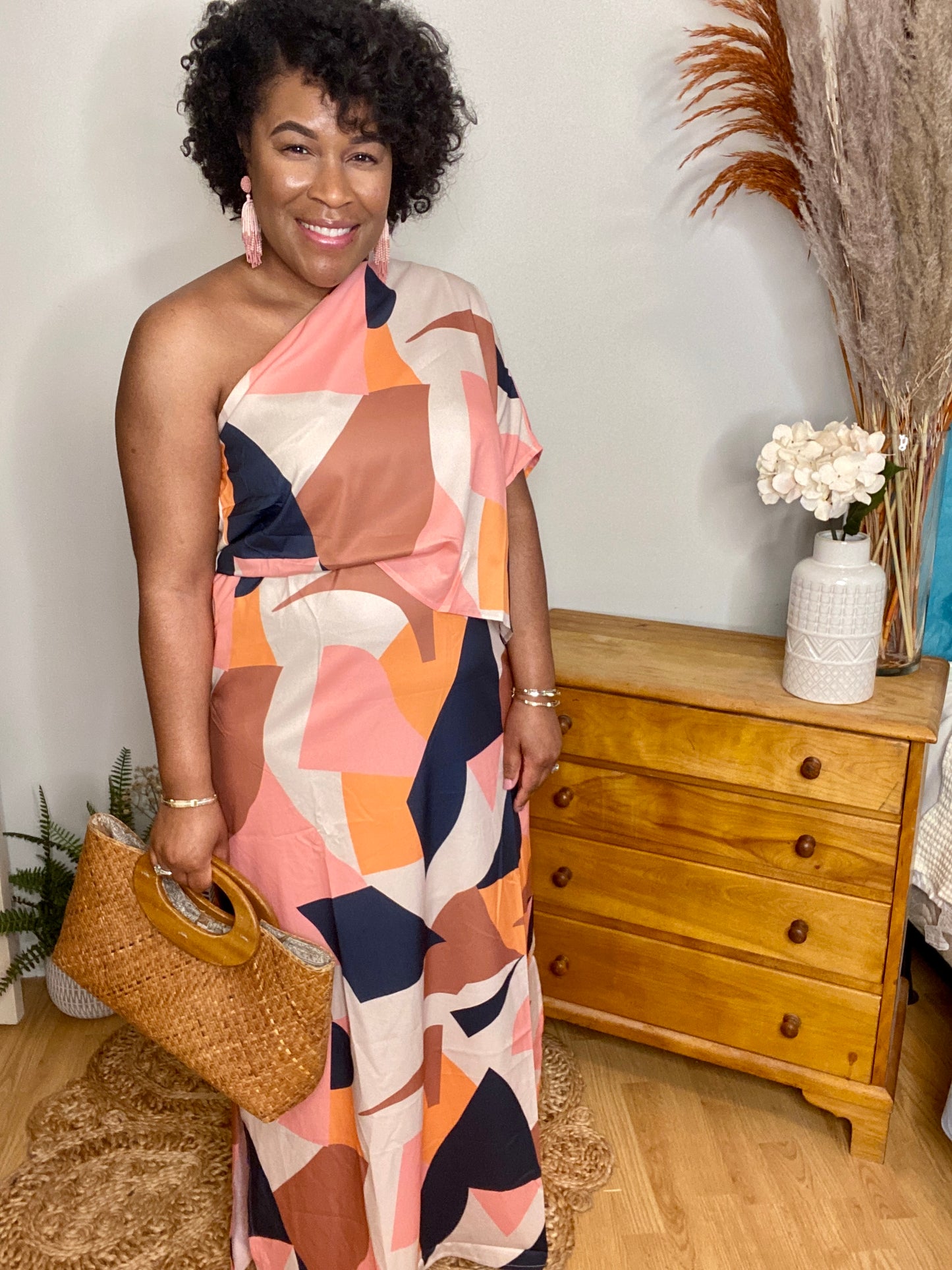 One Shoulder Maxi Dress