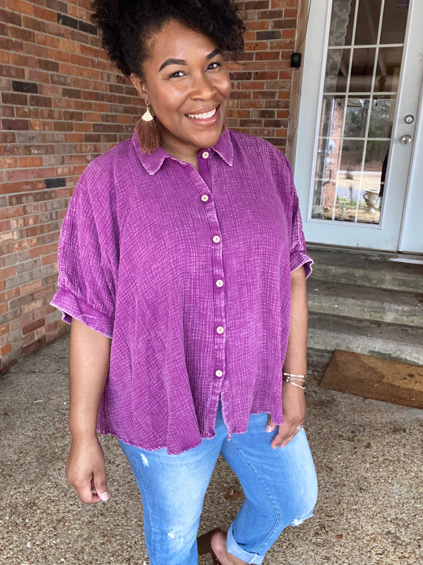 Gauze Button Down Shirt