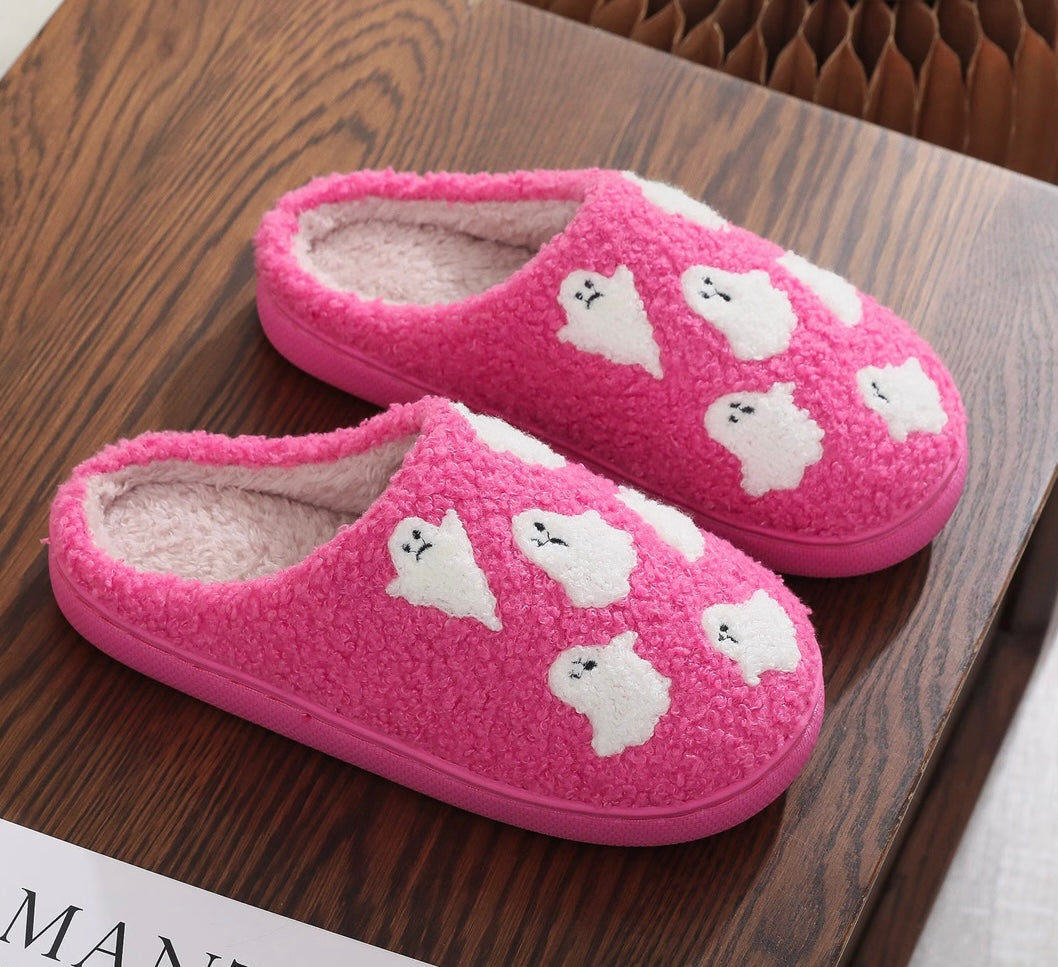 Hot Pink Multi Ghost Slippers *CIJ SPECIAL*