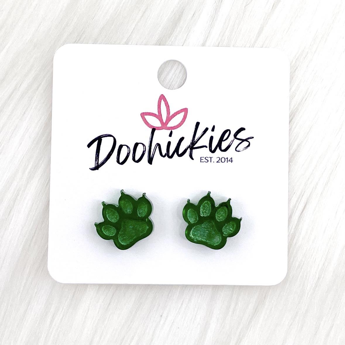 13mm Shiny Acrylic Paws & Claws -Sports Earrings