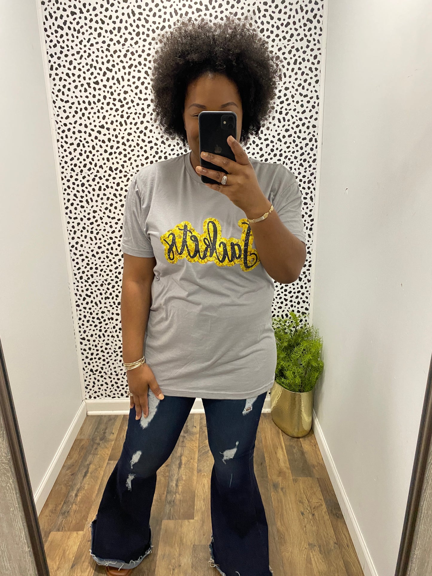 Gray Sequin Yellow Jackets