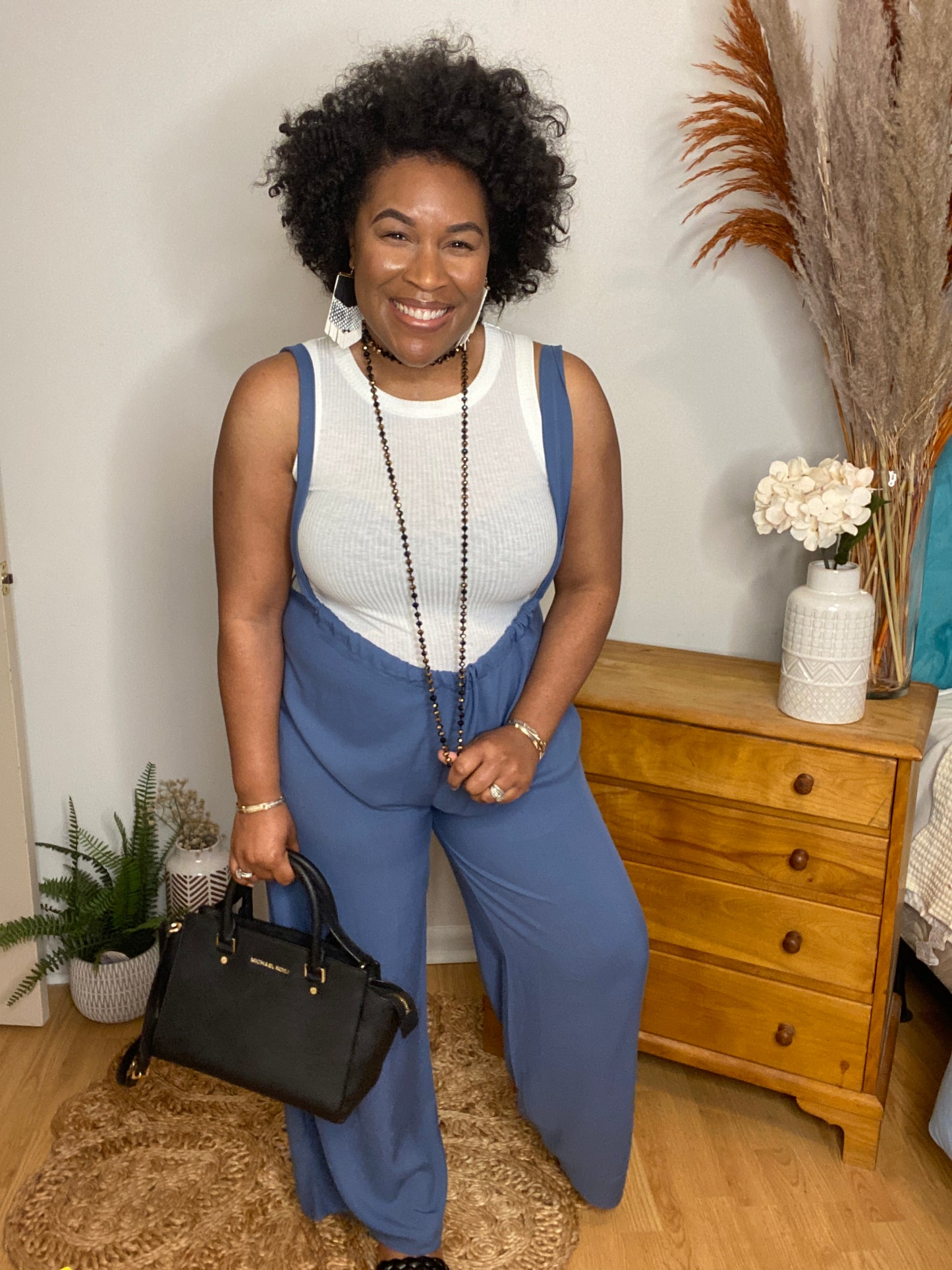 Blue Suspender Pants