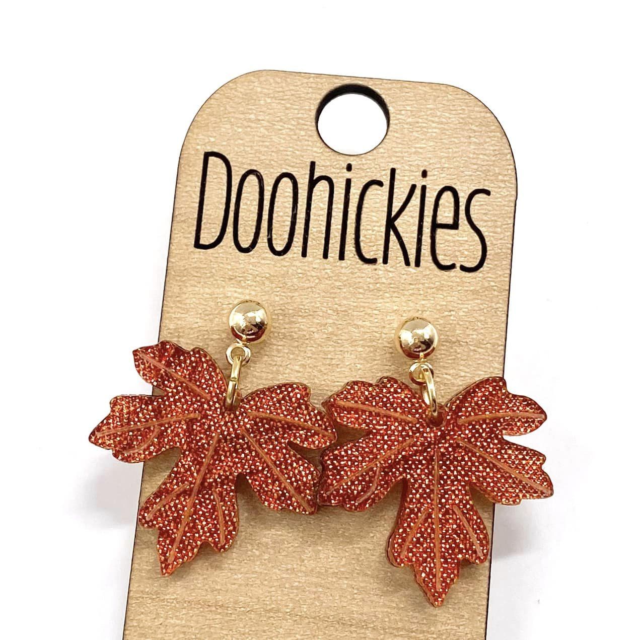 1" Dainty Acrylic Leaf Dangles