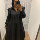 Black Ruffle Shoulder Dress