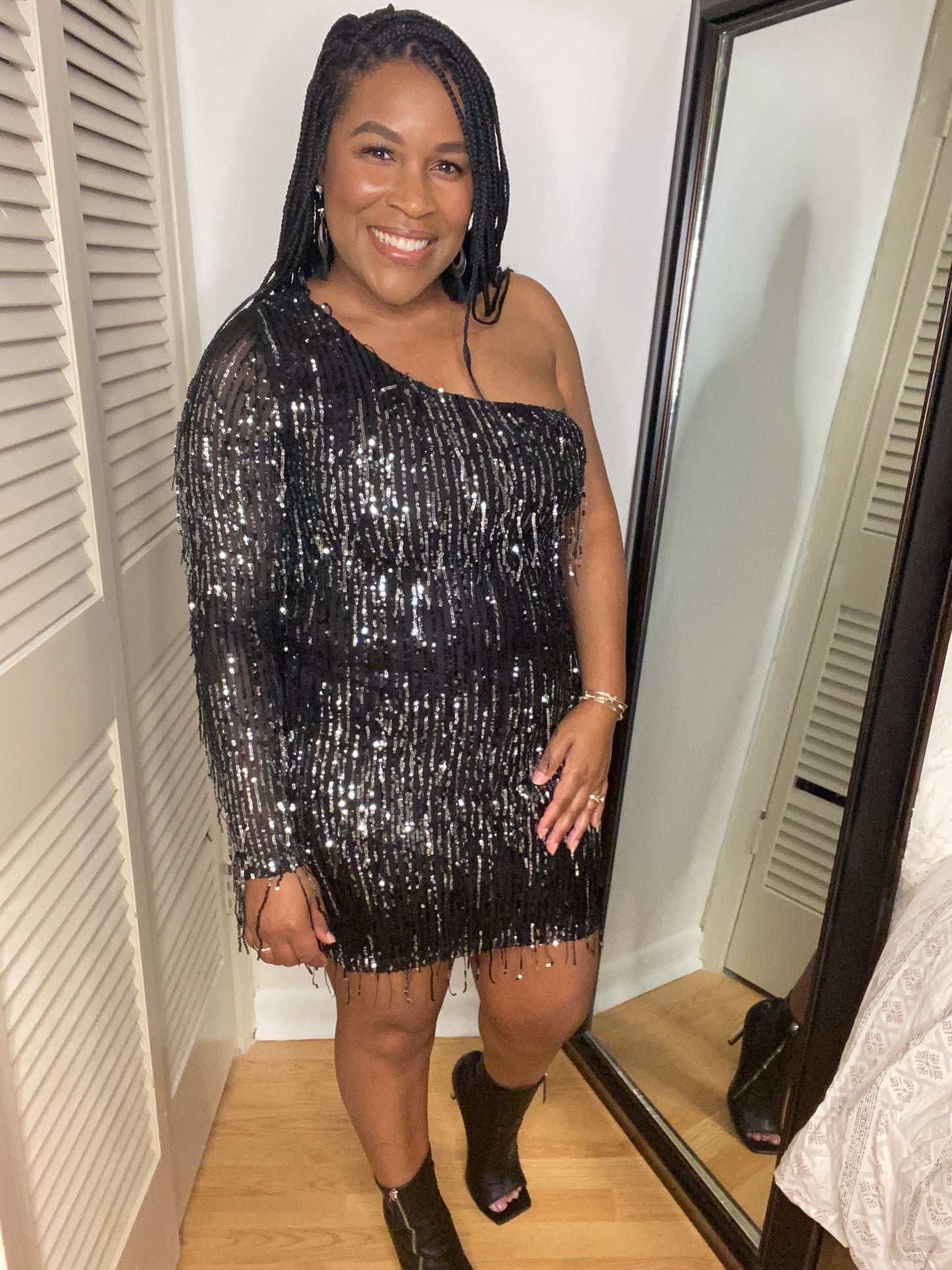 One Shoulder Sequin Dress