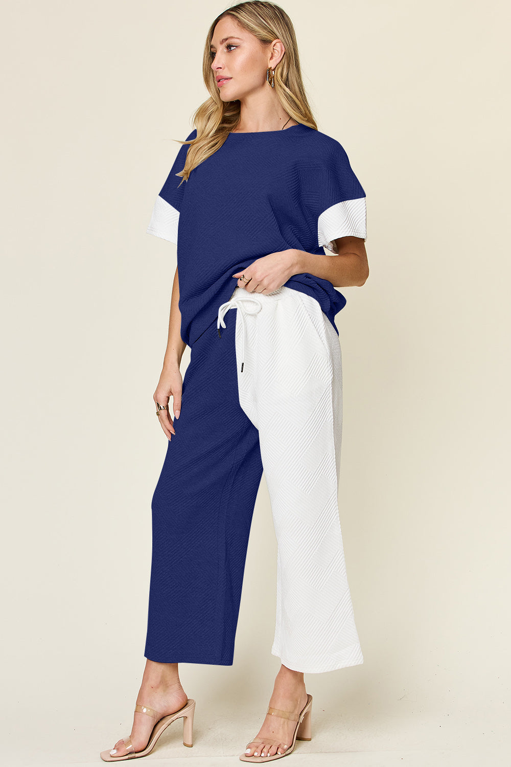 Preorder: Contrast Wide Leg Pants Set