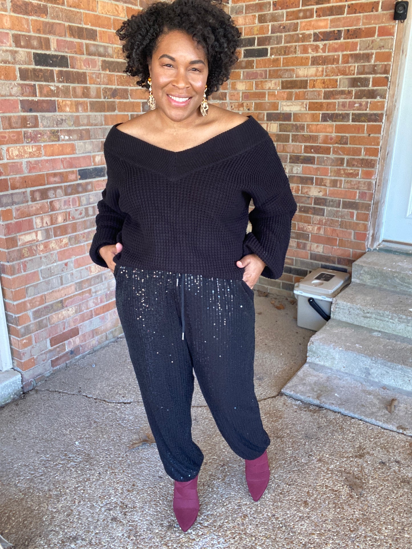 Black Sequin Jogger
