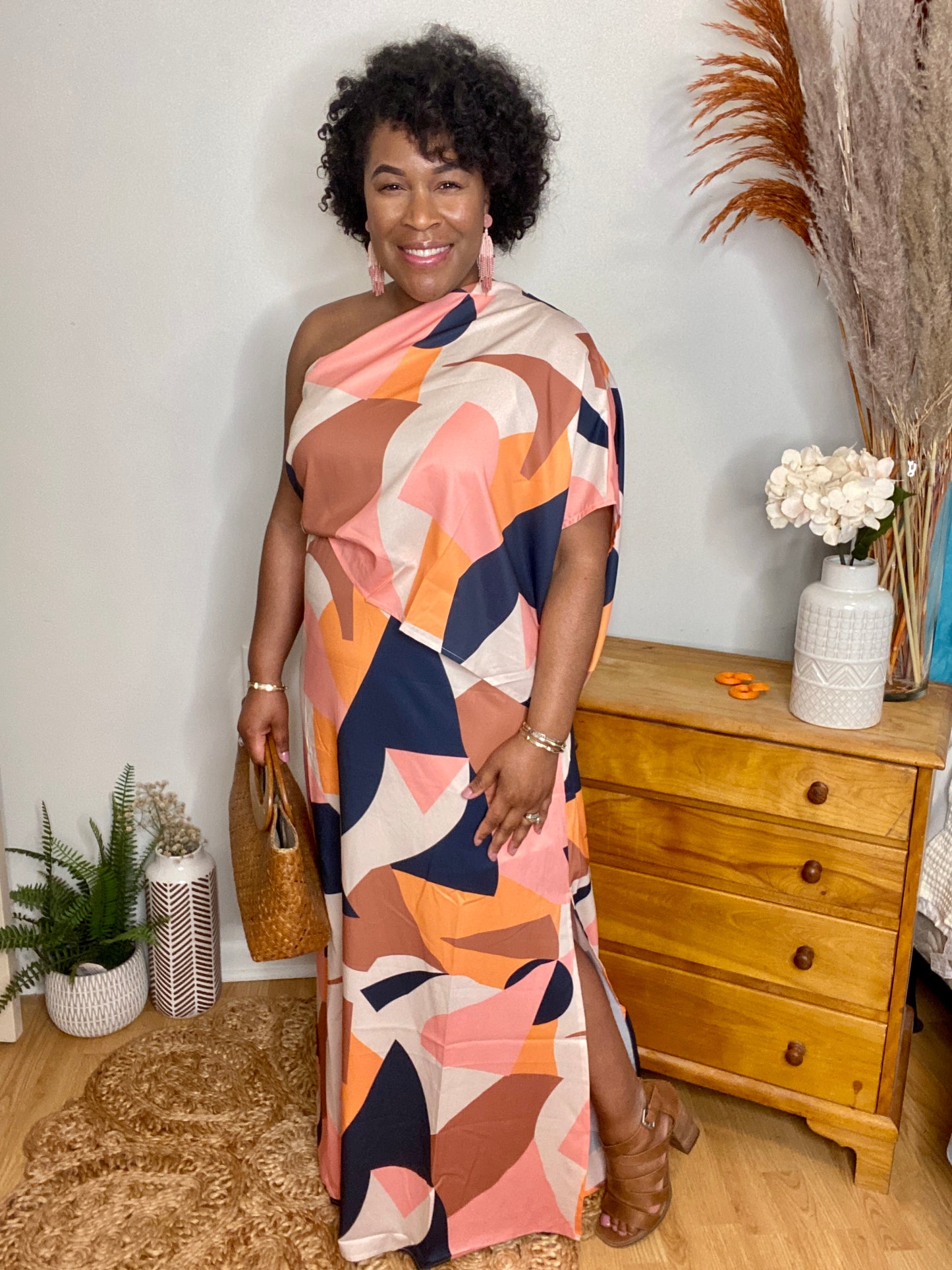 One Shoulder Maxi Dress