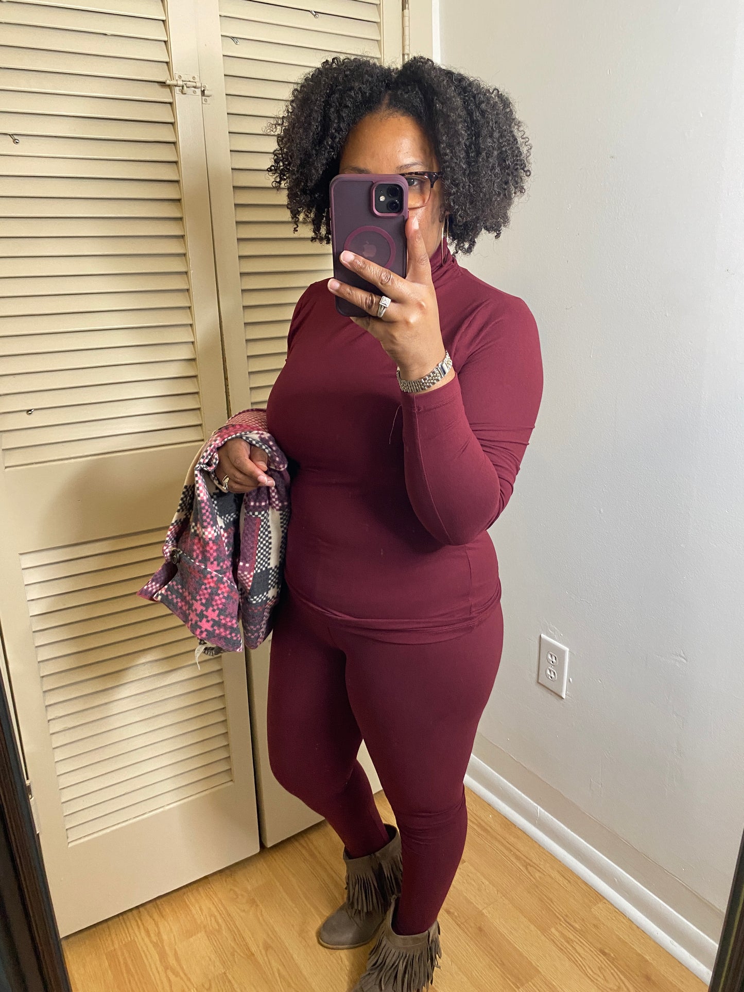 Burgundy Microfiber Set