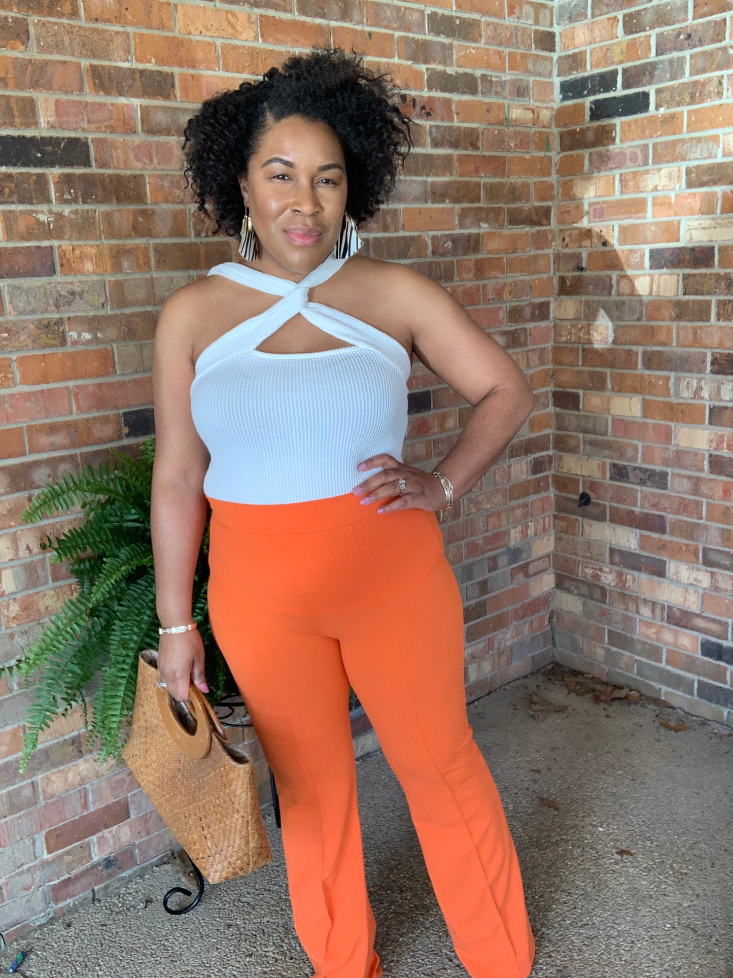 Orange Bell Bottom Pants