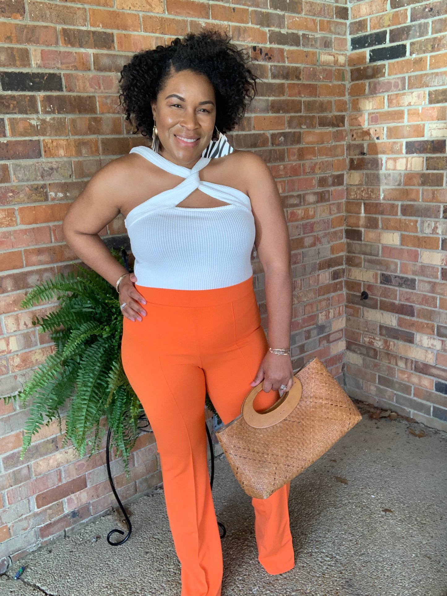 Orange Bell Bottom Pants