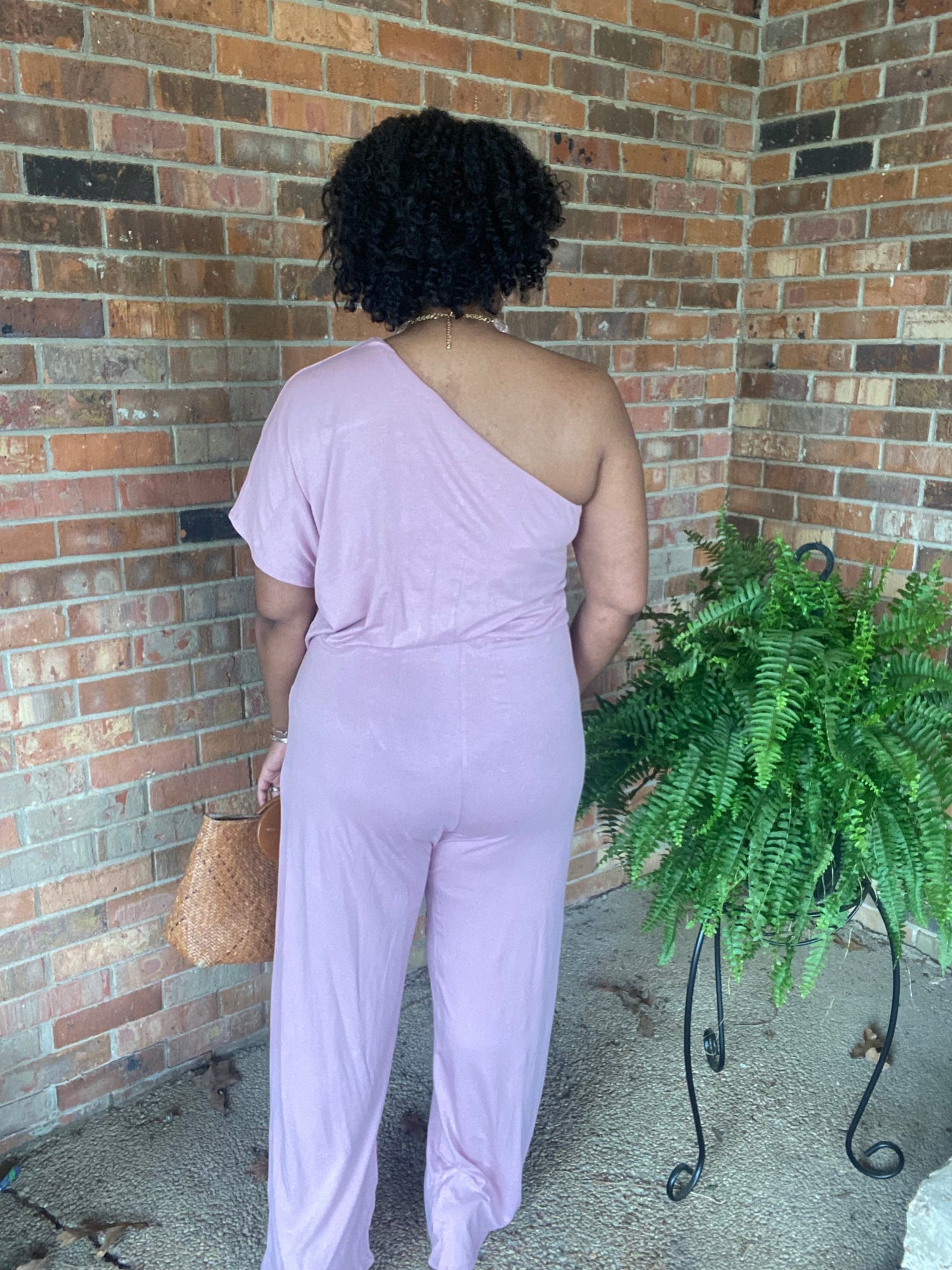 Mauve One Shoulder Jumpsuit