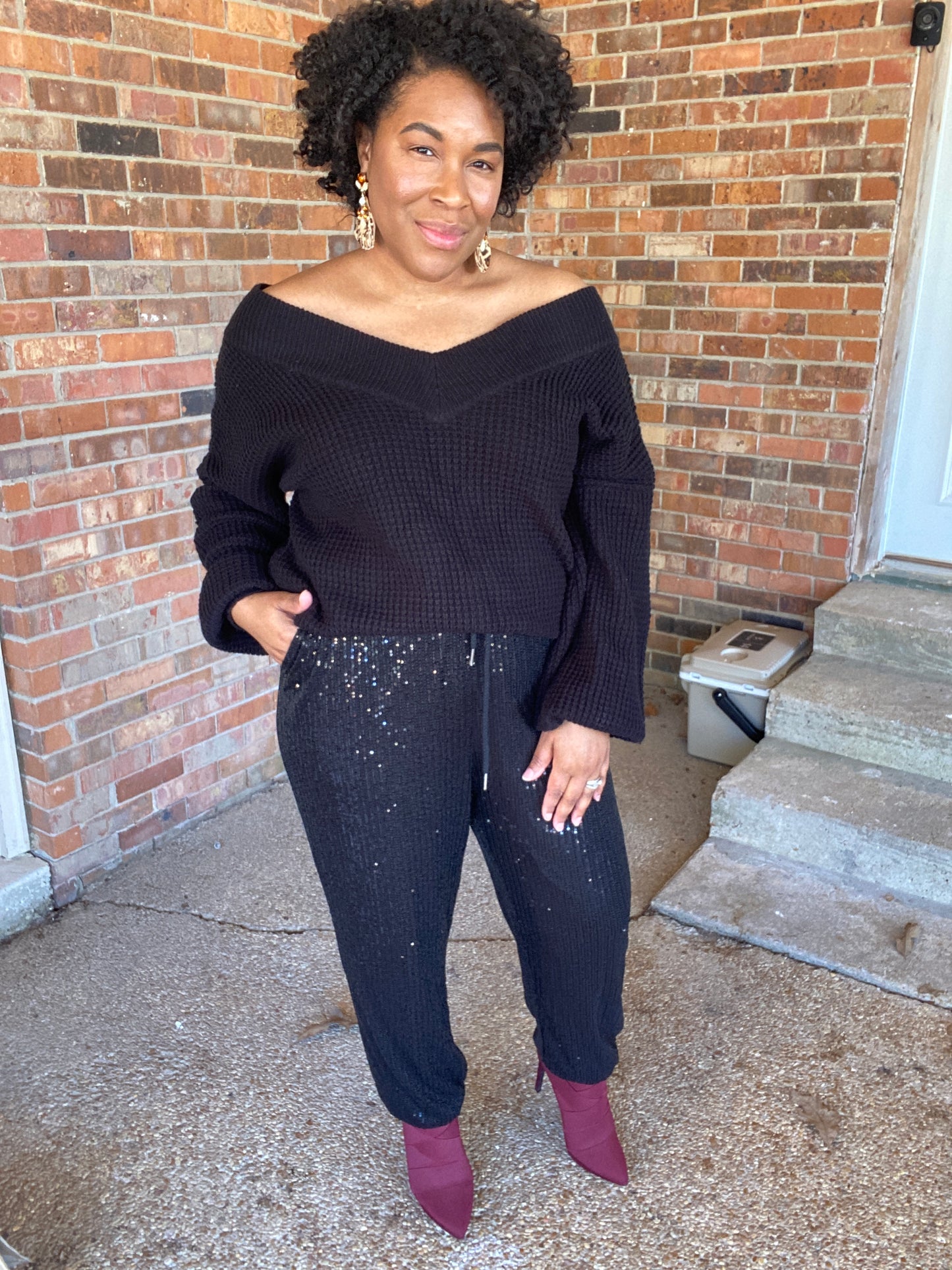 Black Sequin Jogger