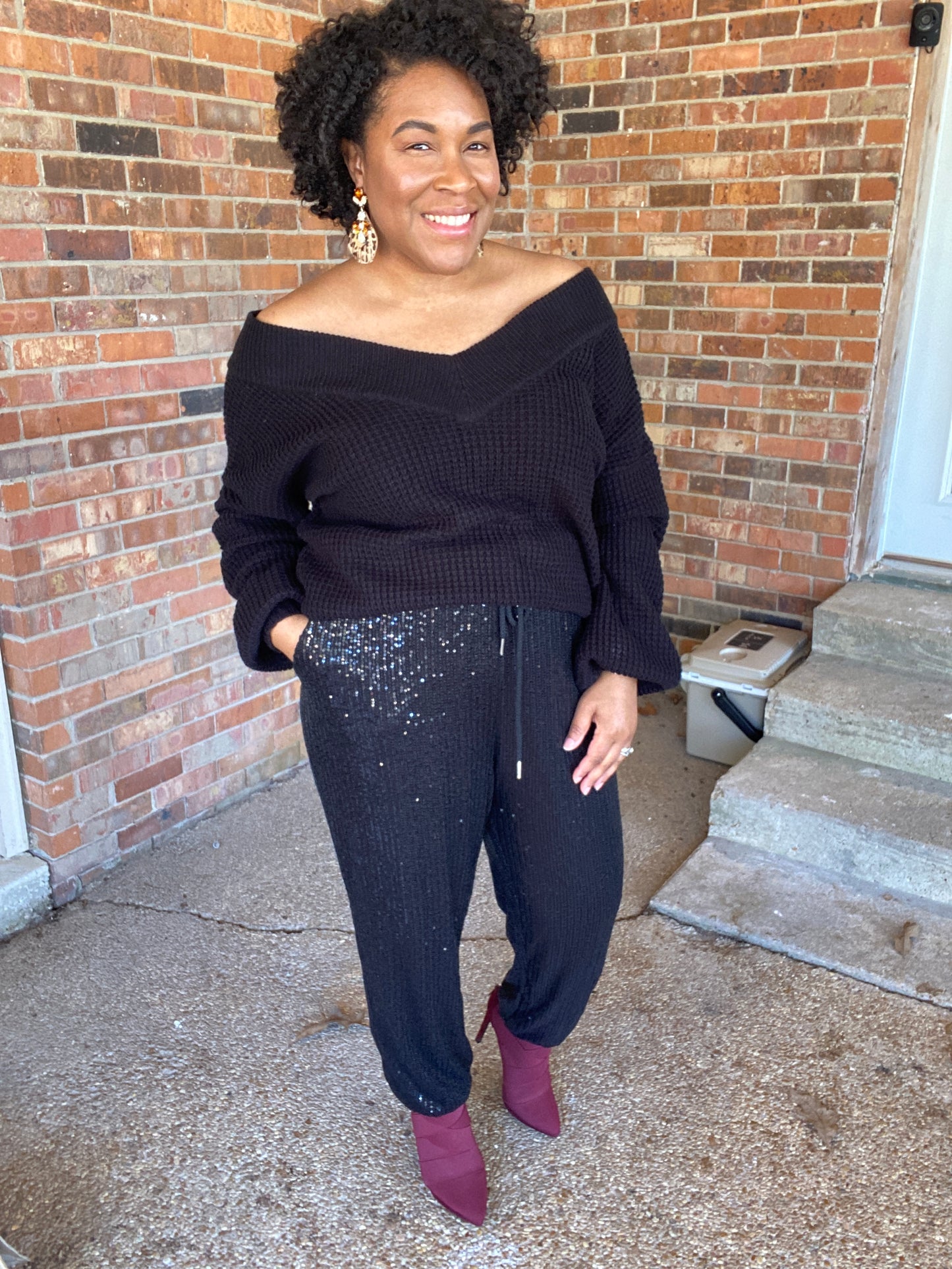 Black Sequin Jogger