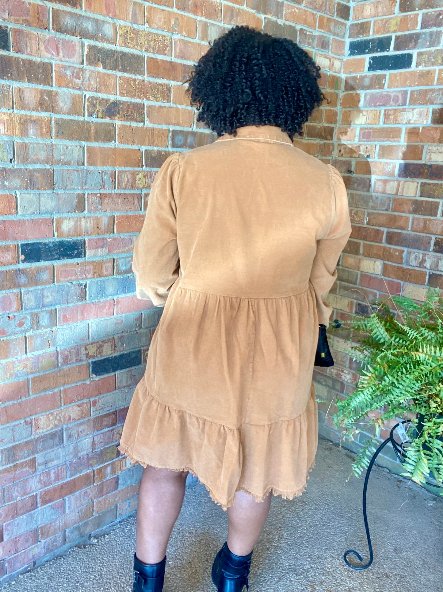 Camel Corduroy Dress