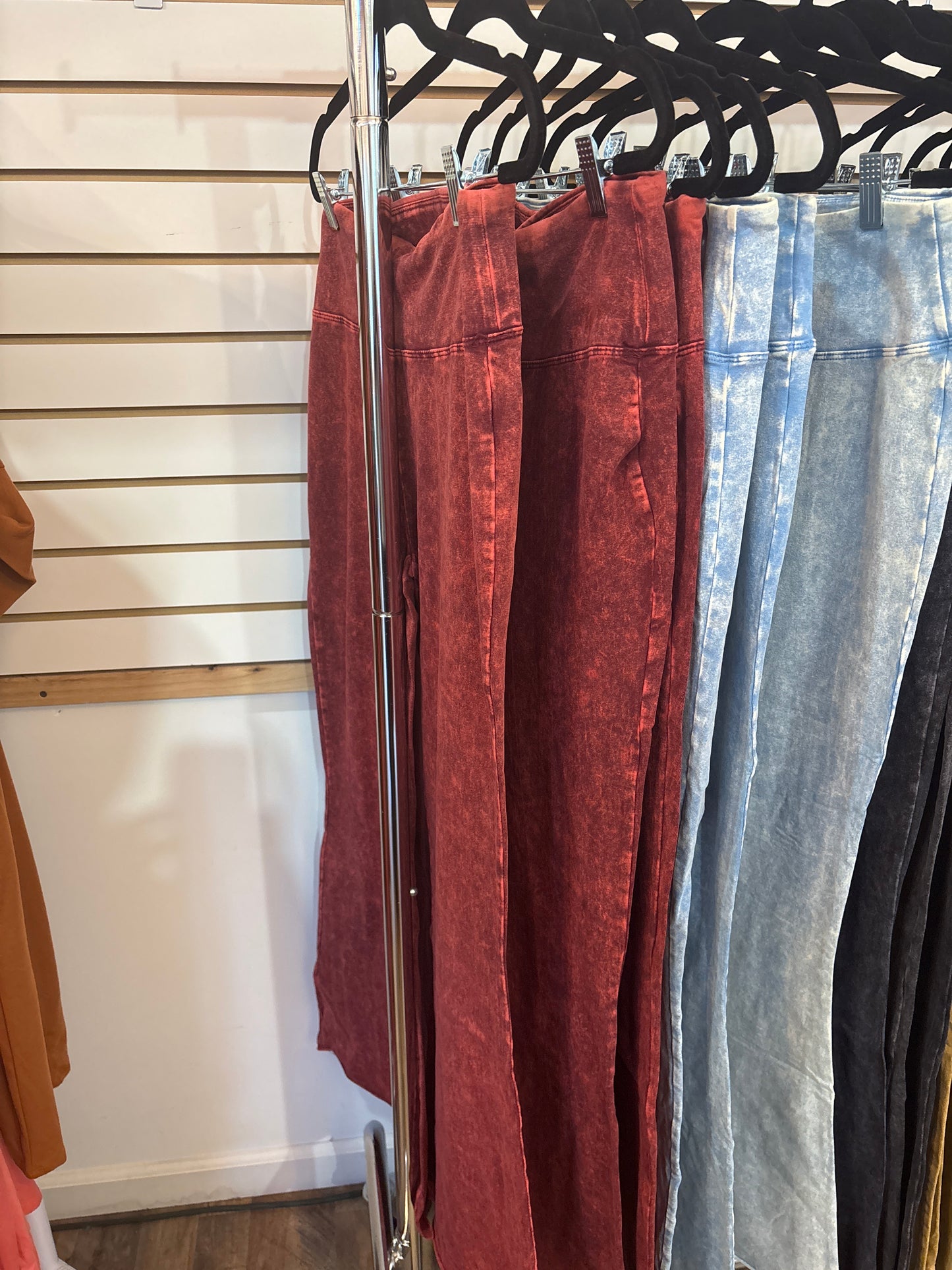 Red Acid Wash Bell Bottoms