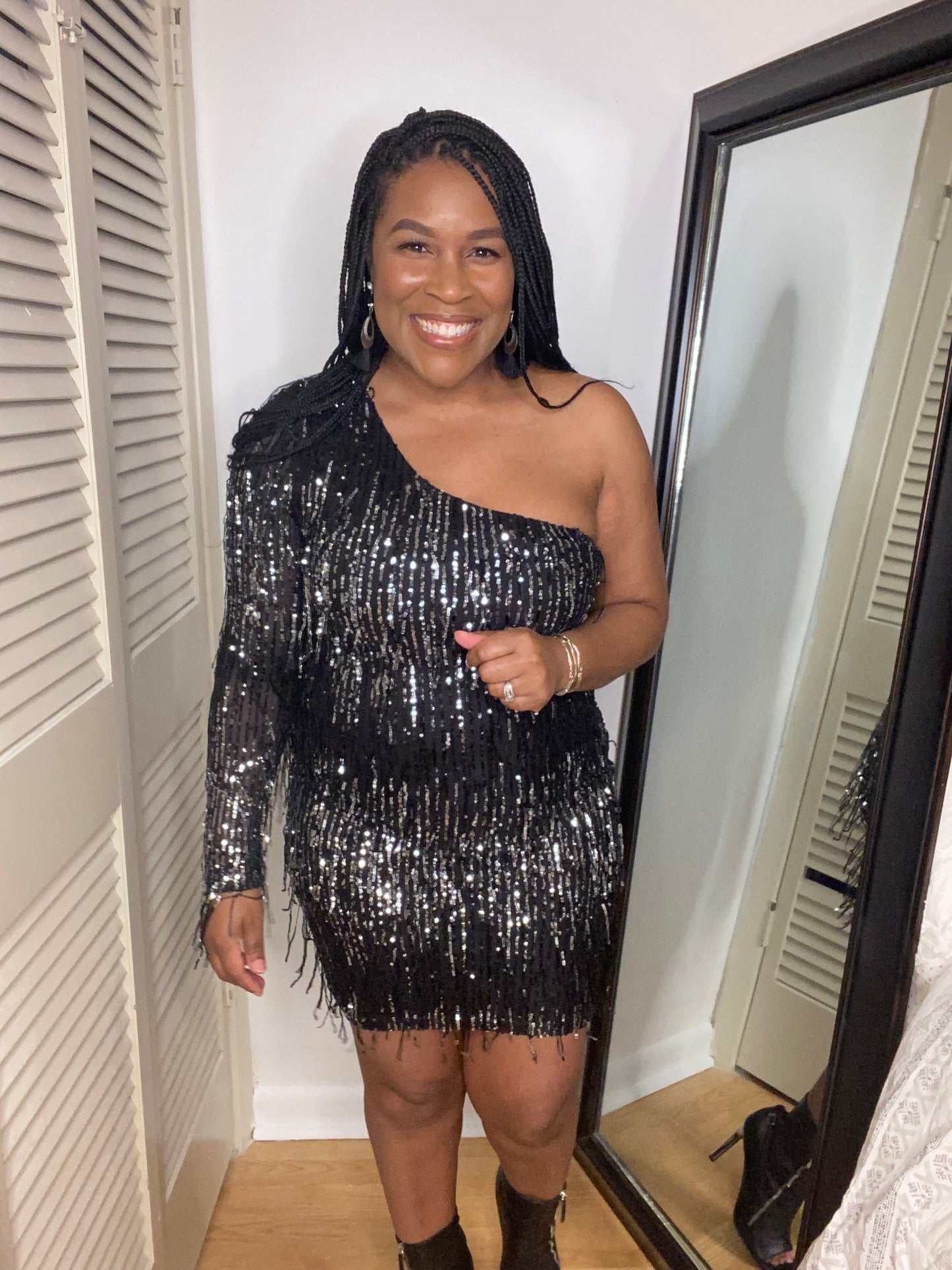 One Shoulder Sequin Dress