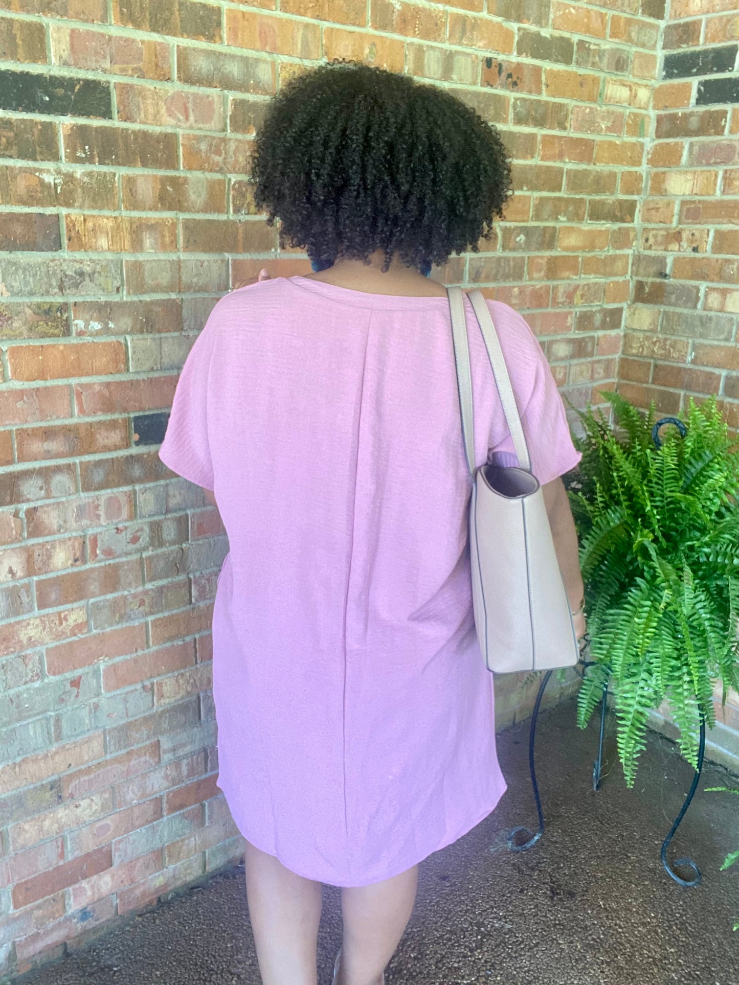 V Neck T Shirt Dress (ROSE)