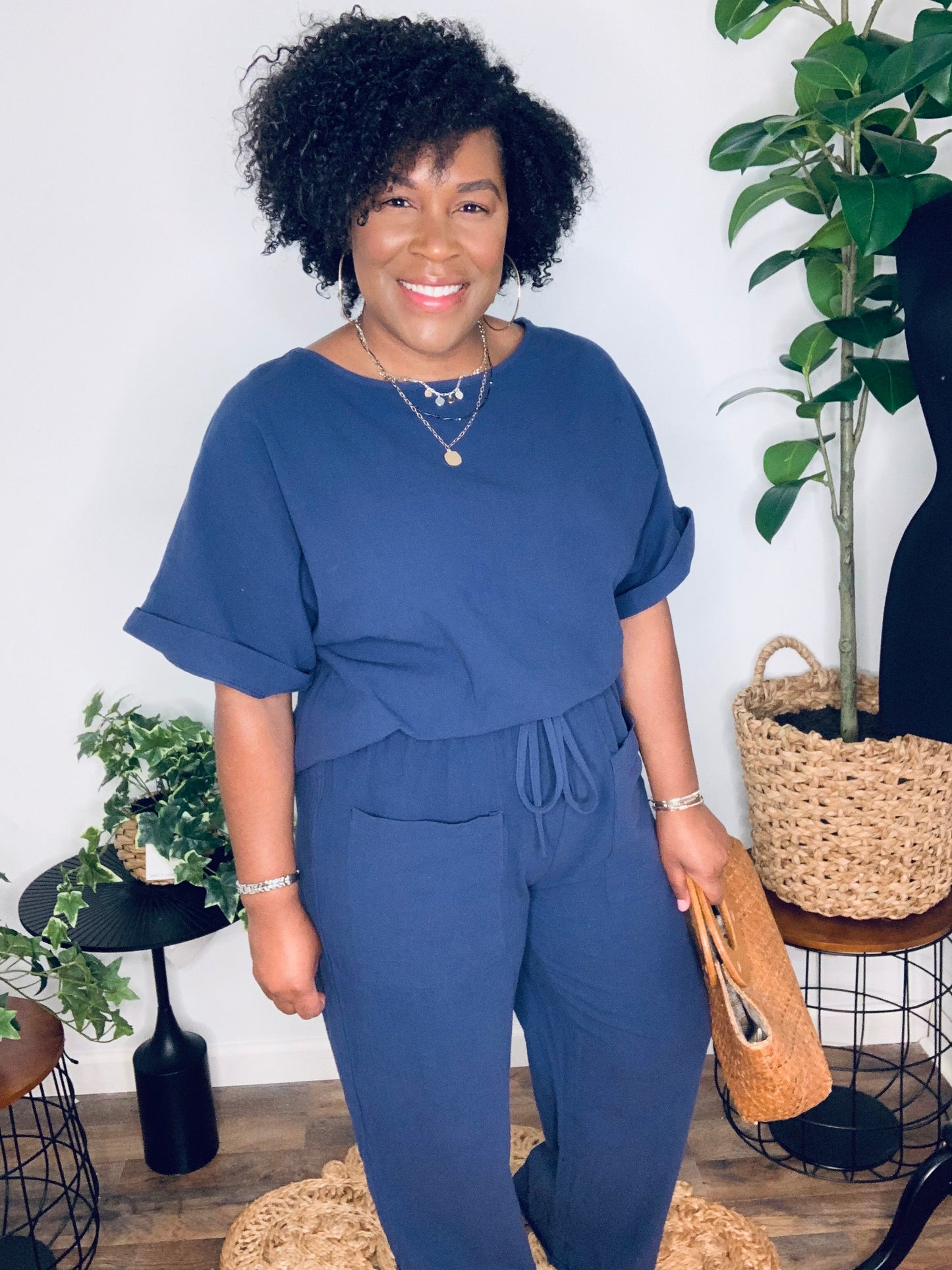 Preorder: Linen Cotton Blend Pants Set