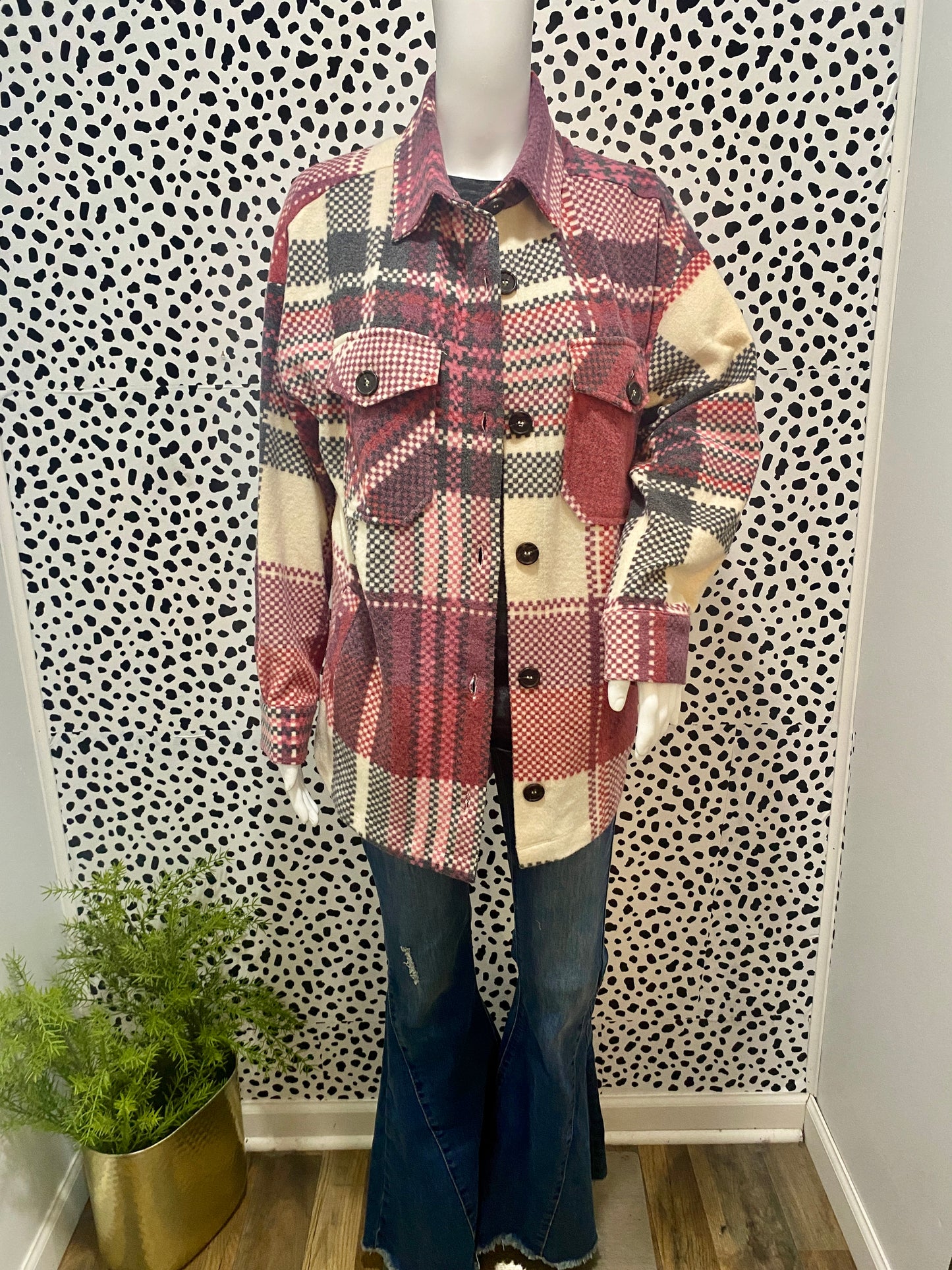 Fleece Magenta Shacket