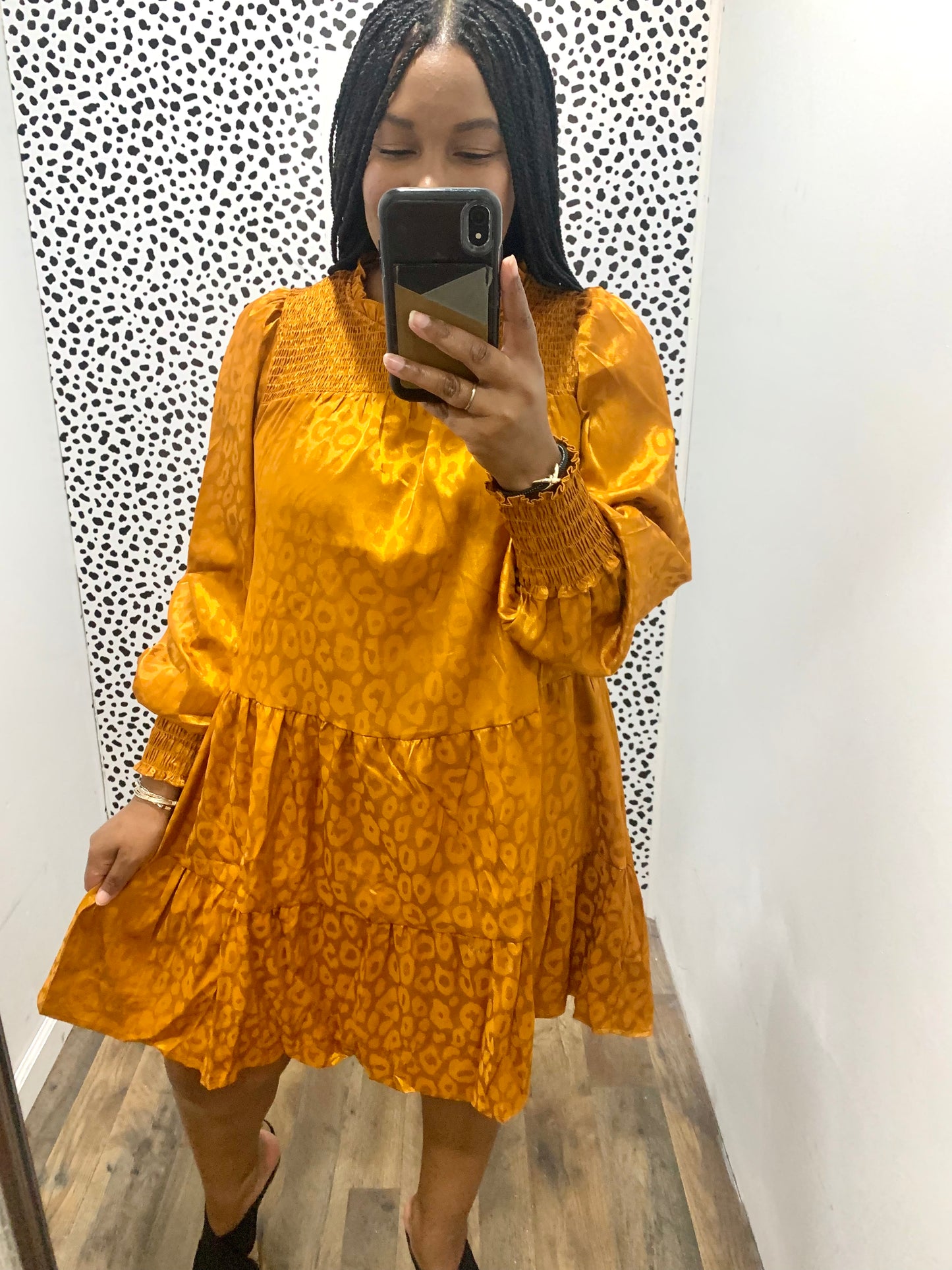 Copper Satin Dress