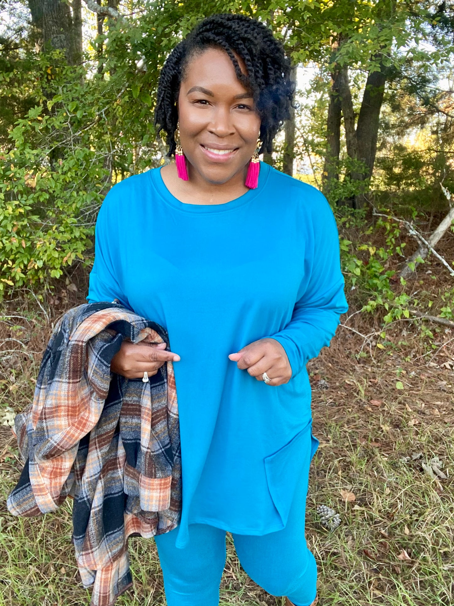 Long Sleeve Ocean Teal Lounge Set