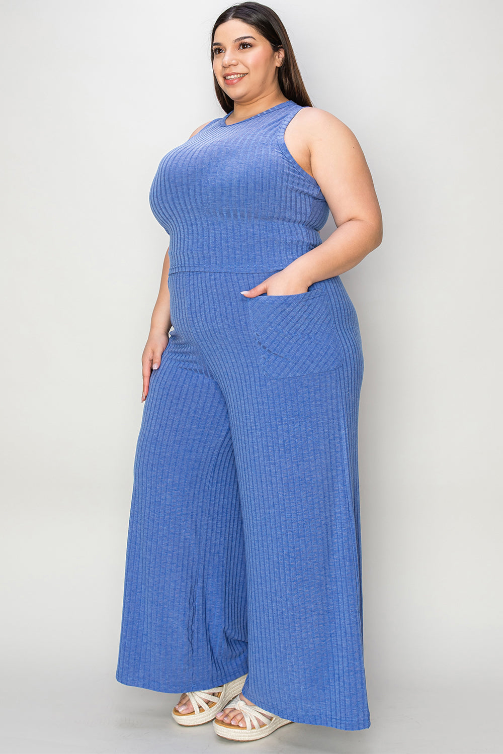 Preorder: Ribbed Tank & Wide Leg Pants Set