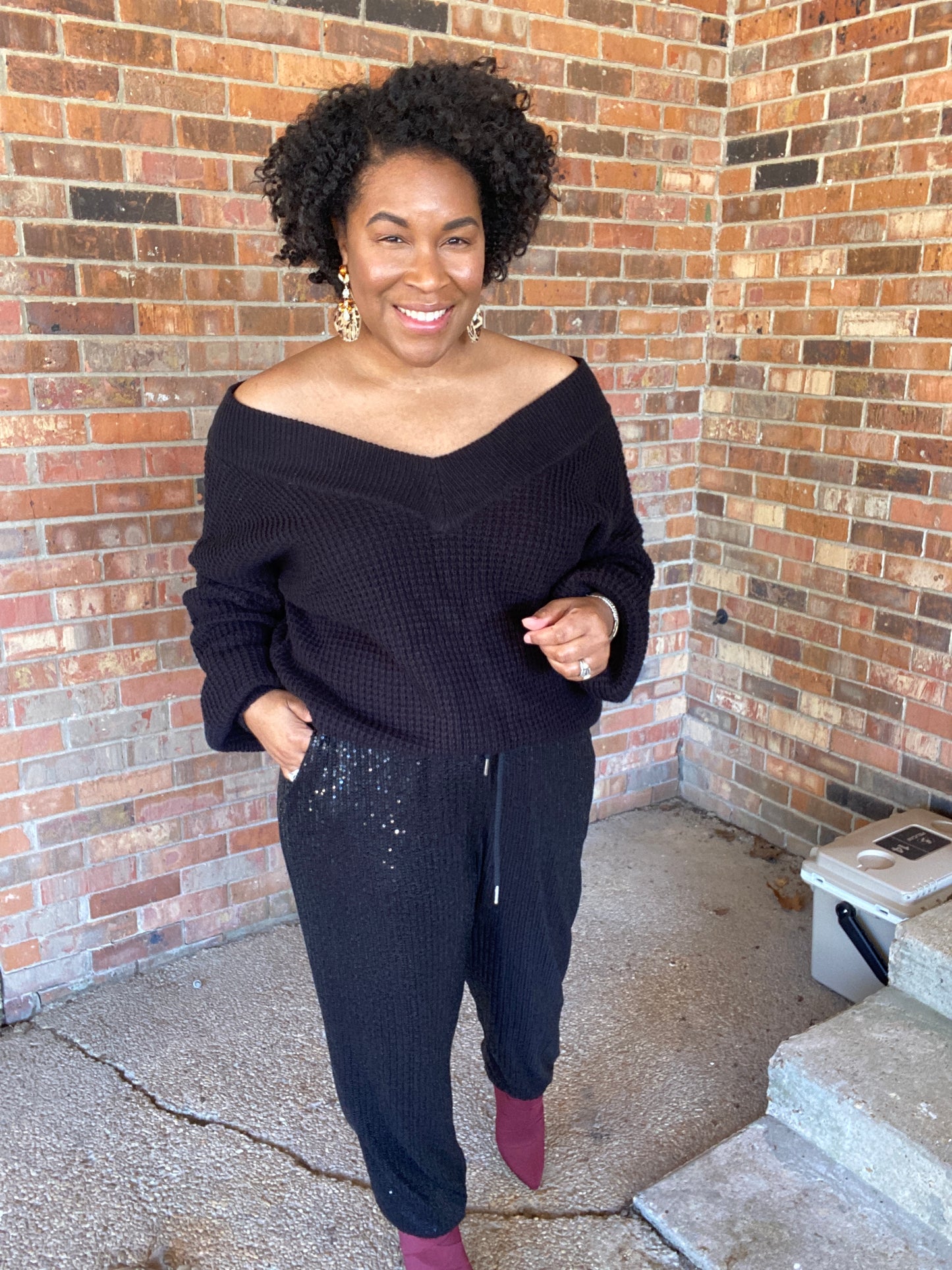 Black Sequin Jogger
