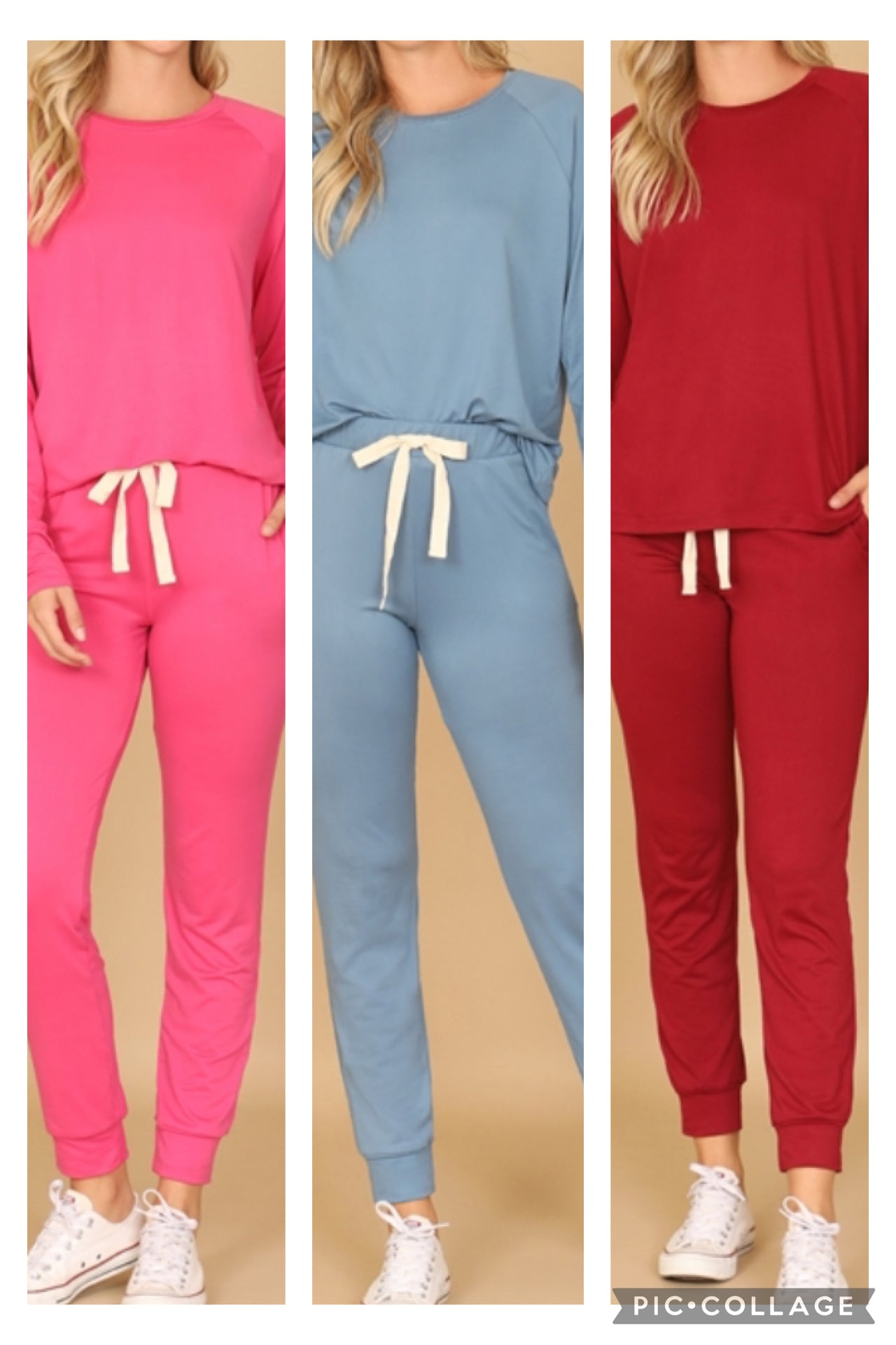 Jogger Sets: Pink, Blue, Red
