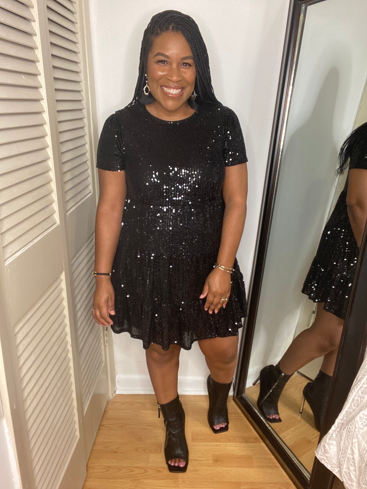 Sequin Tiered Dress