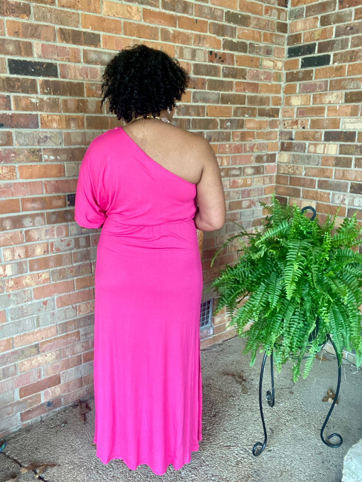 Pink One Shoulder Dress