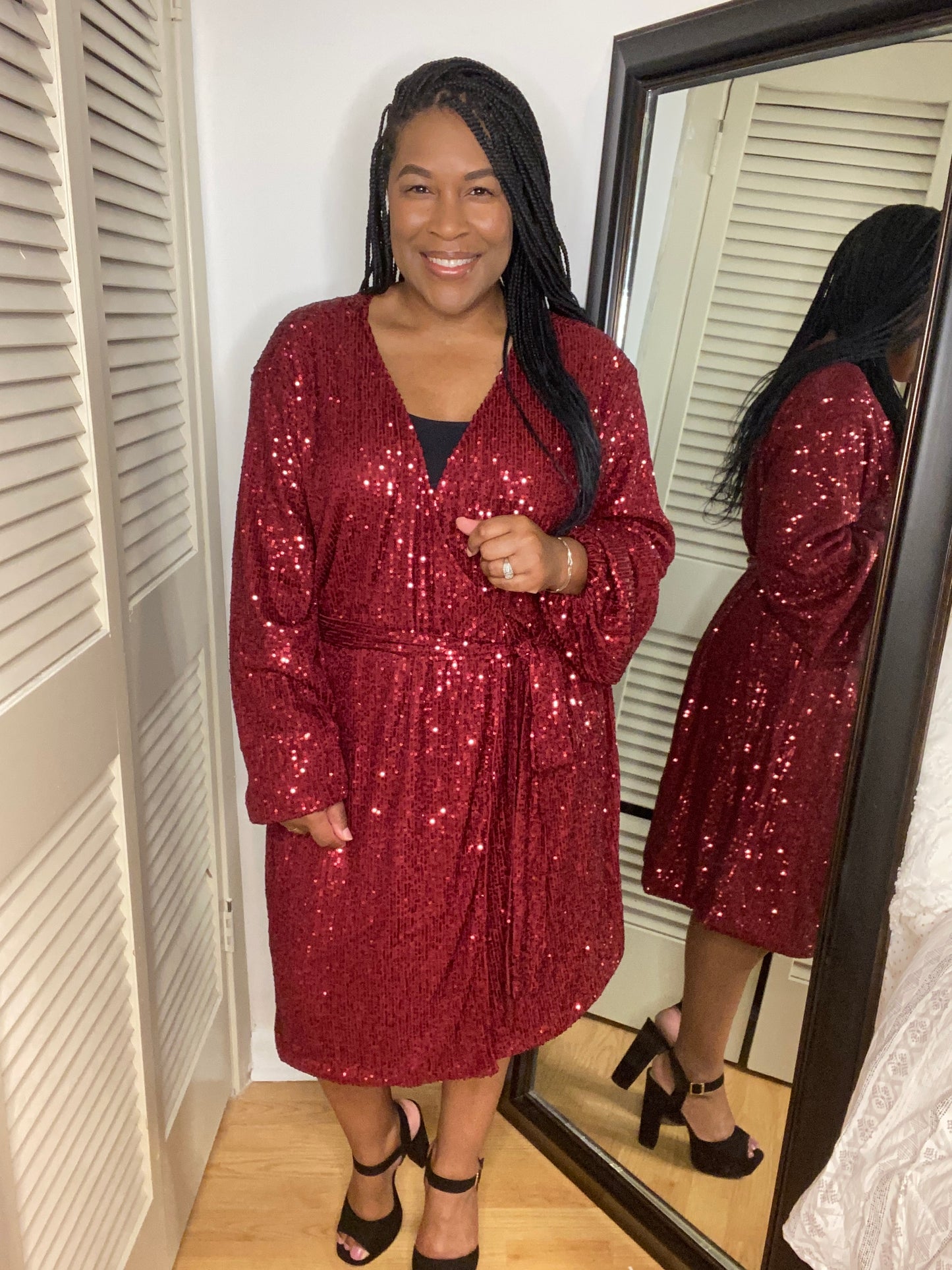 Sequin Wrap Dress