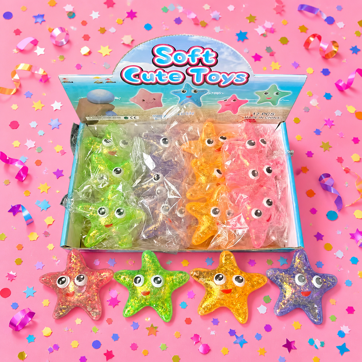 Glitter Starfish Squishy - Pre Order - June 22-26 Shipment