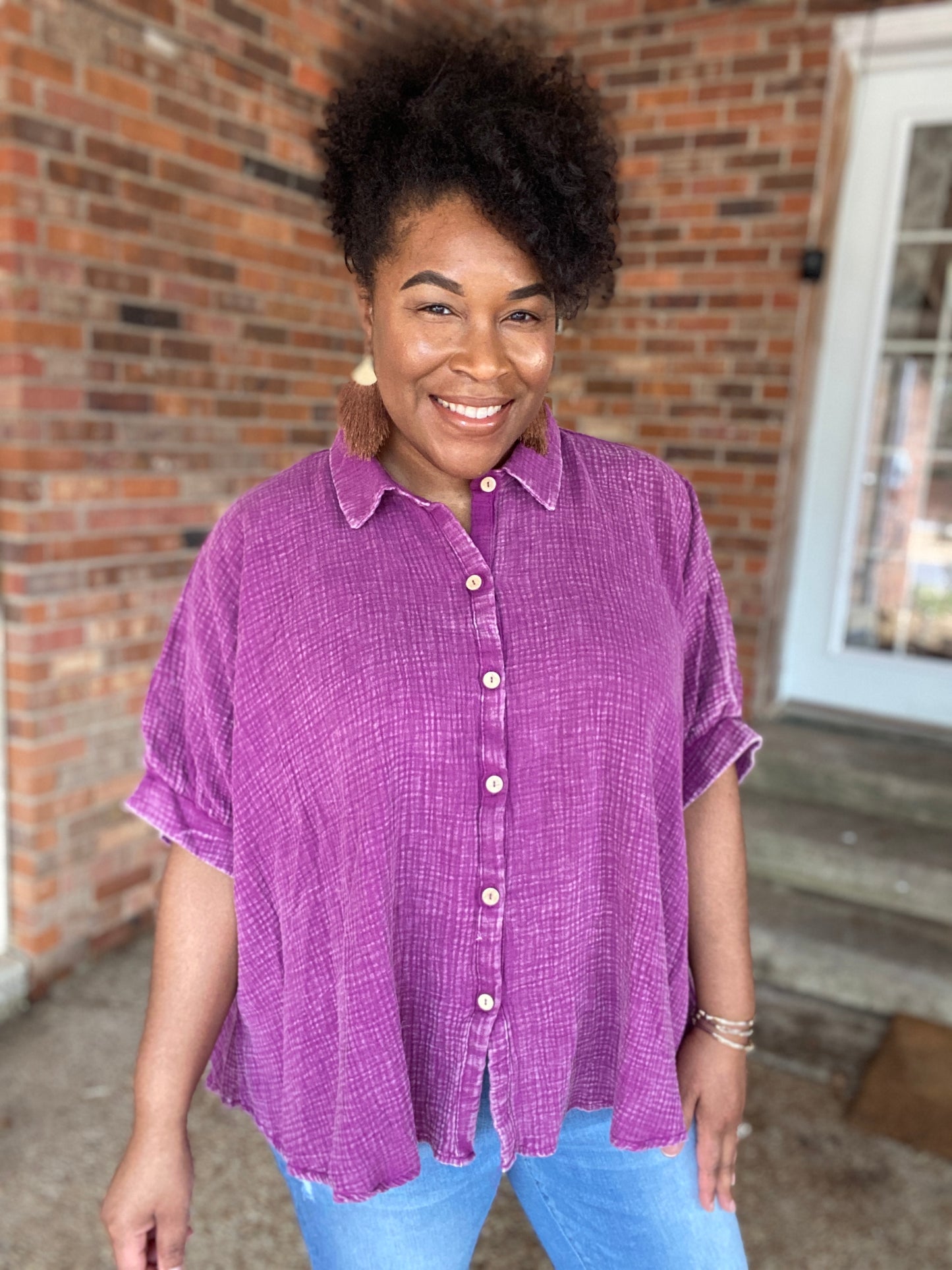Gauze Button Down Shirt