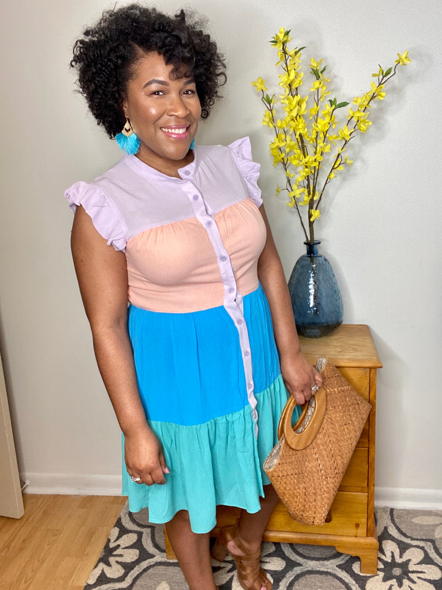 Tiered Color Block Dress